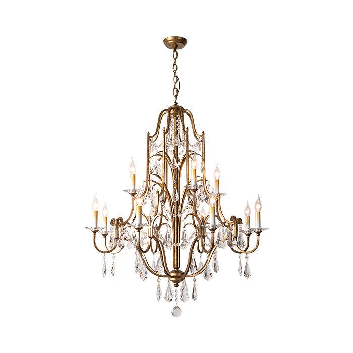 Lustra Lustre en Fer Cristal Candelabre Vintage