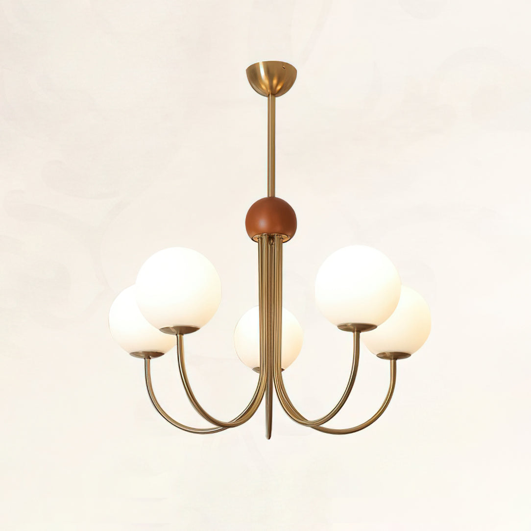 Candil Lustre moderne en laiton et verre globe