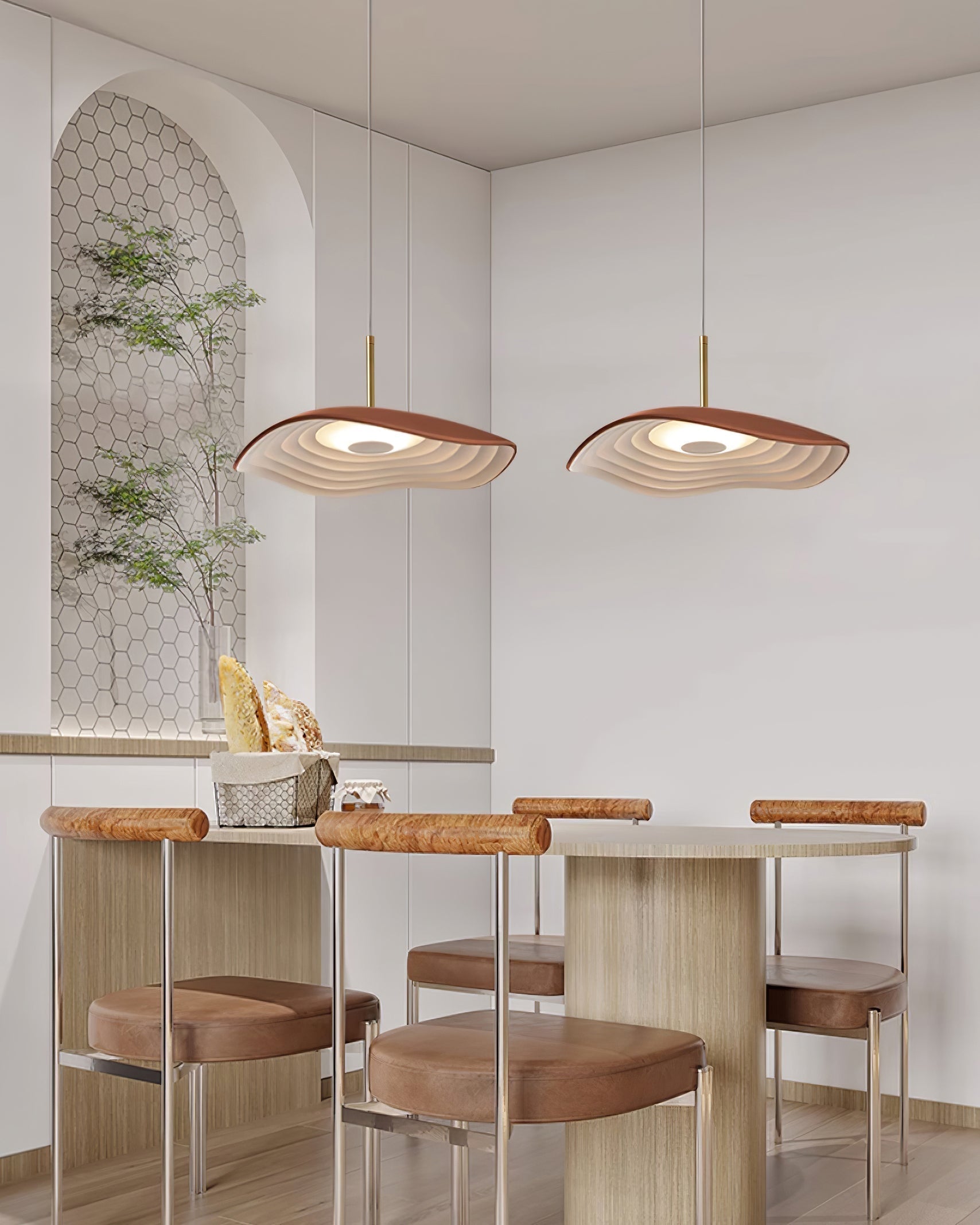 Ovelis Lampe Suspension Forme de Vague