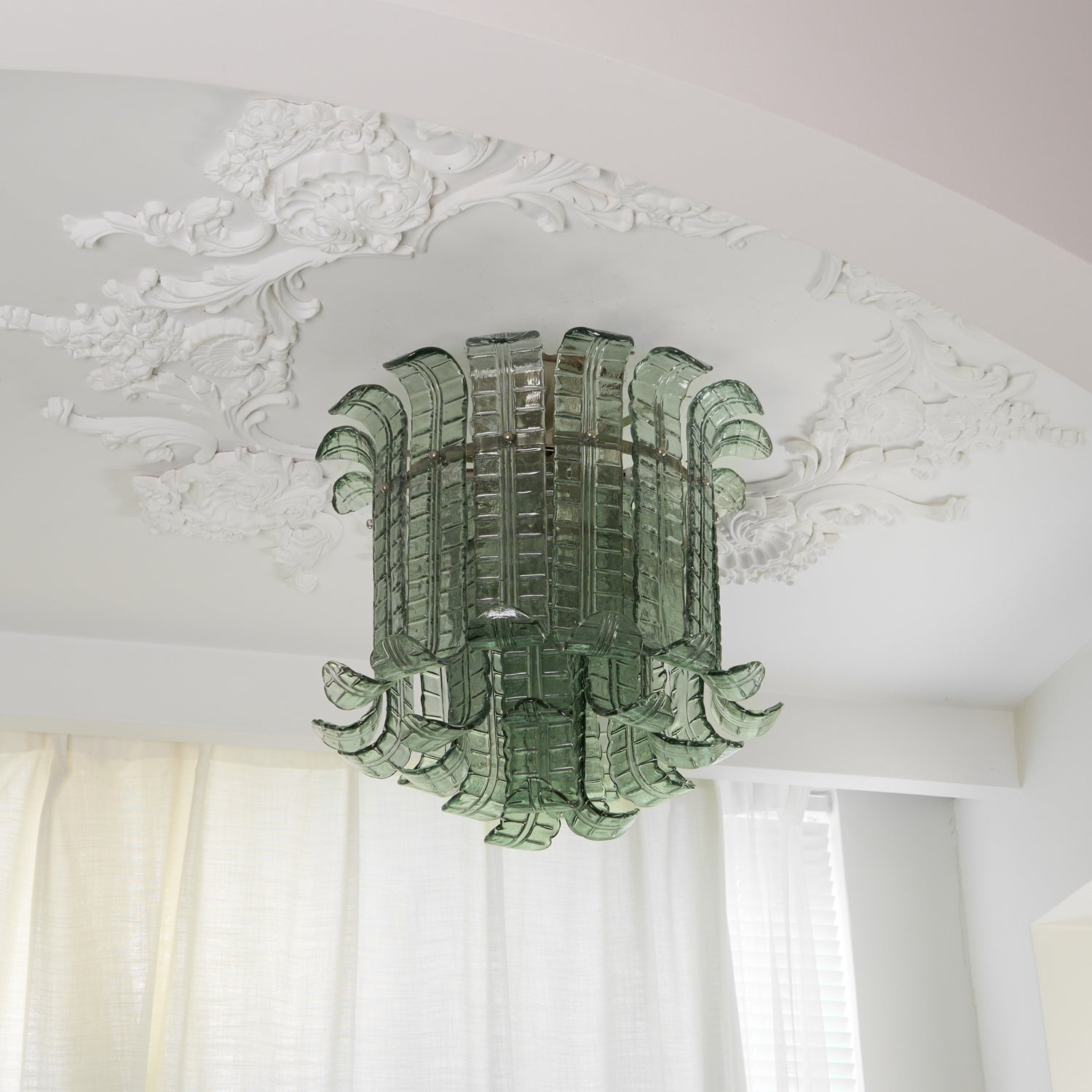 Aurora Lampe de Plafond en Verre Murano Pétale Vintage