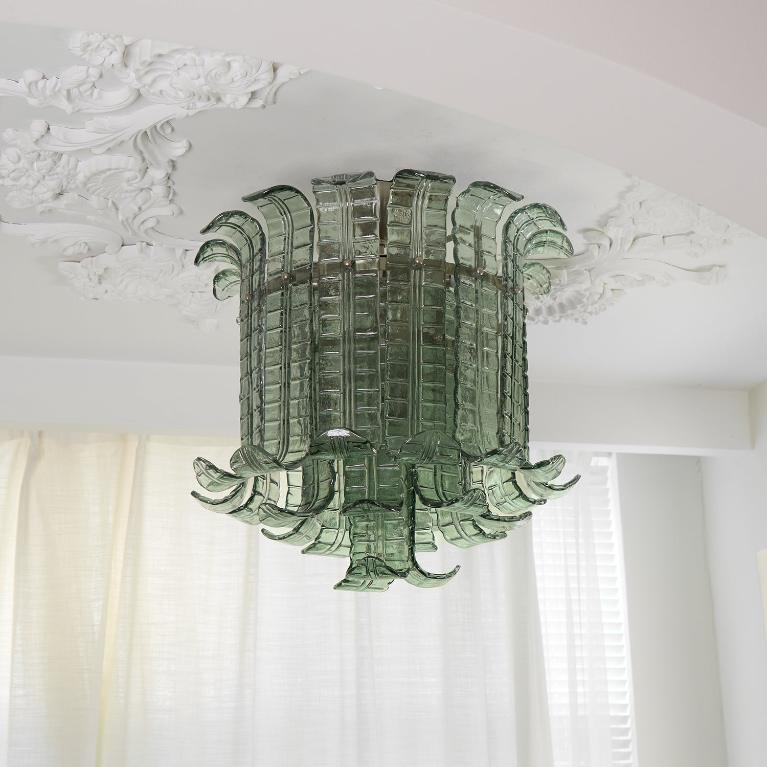 Aurora Lampe de Plafond en Verre Murano Pétale Vintage