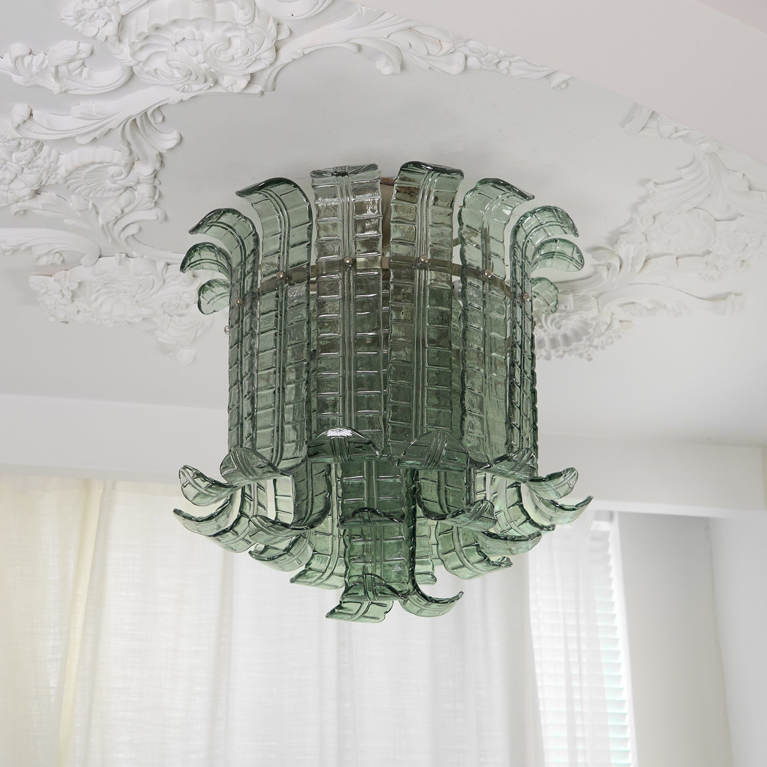 Aurora Lampe de Plafond en Verre Murano Pétale Vintage
