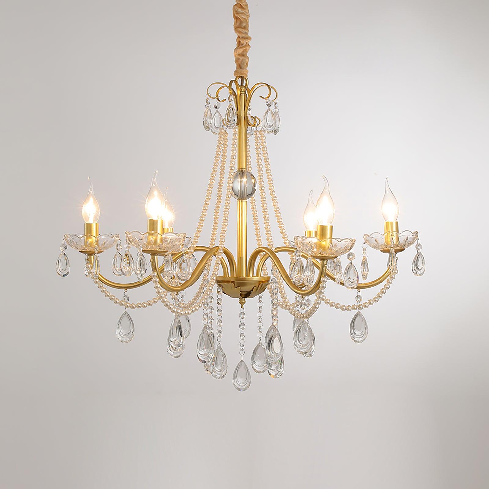 Elysion Lustra Lustre Cristal Doré Élégant