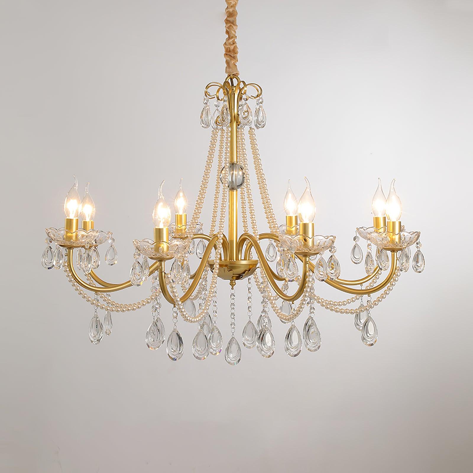 Elysion Lustra Lustre Cristal Doré Élégant