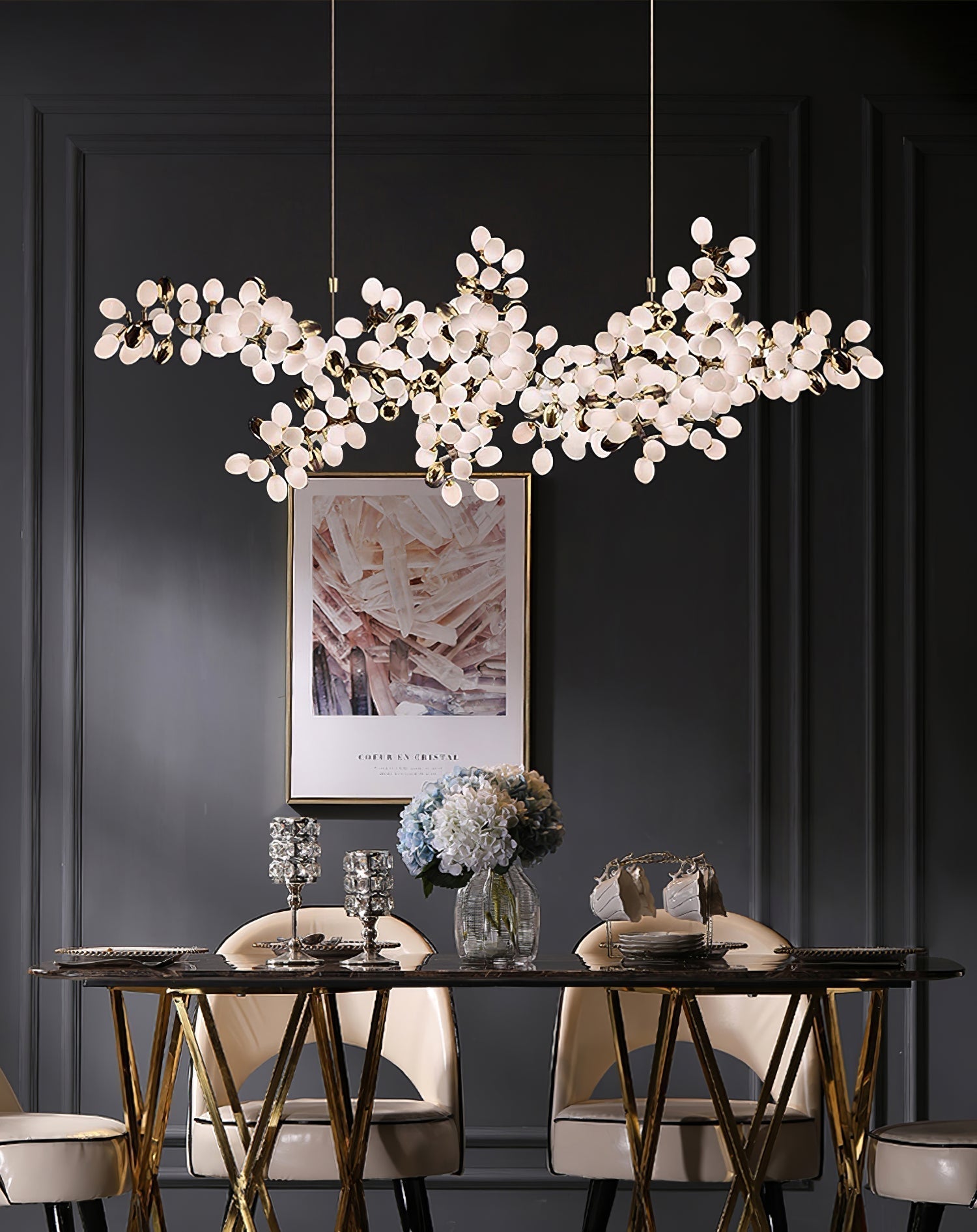 Cithaila Lustre Postmoderne De Luxe En Métal Et Verre