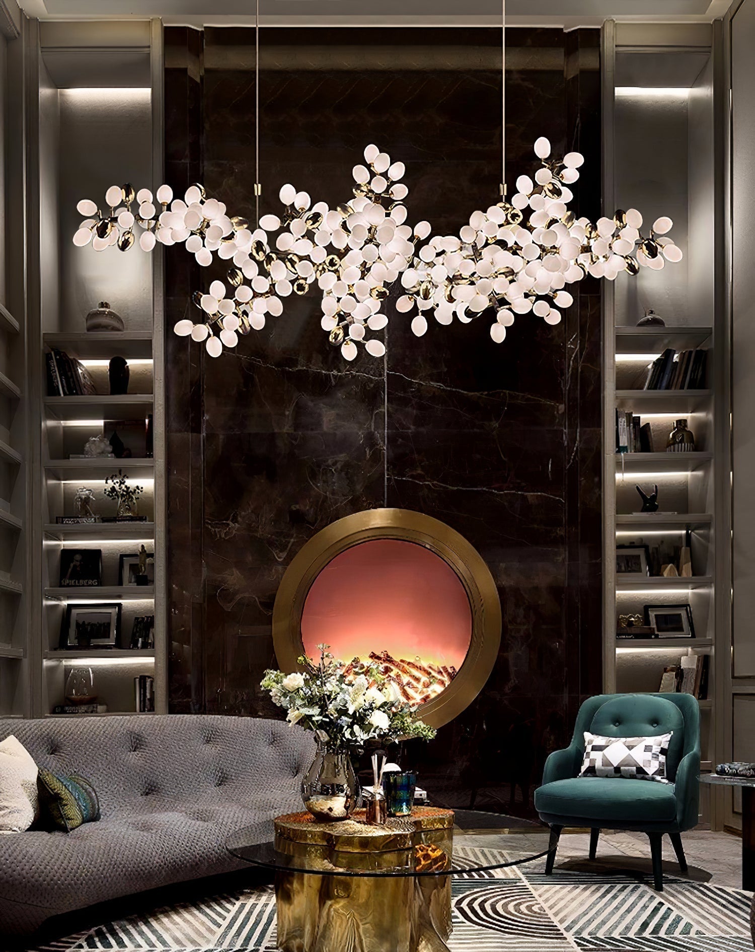 Cithaila Lustre Postmoderne De Luxe En Métal Et Verre