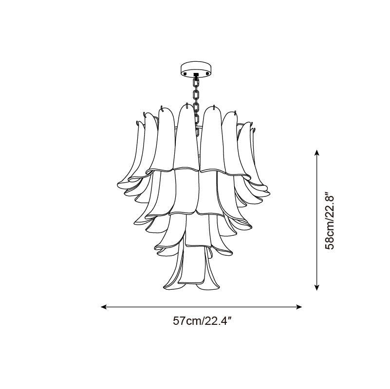 Valier Lustre Pétales en Verre Superposés