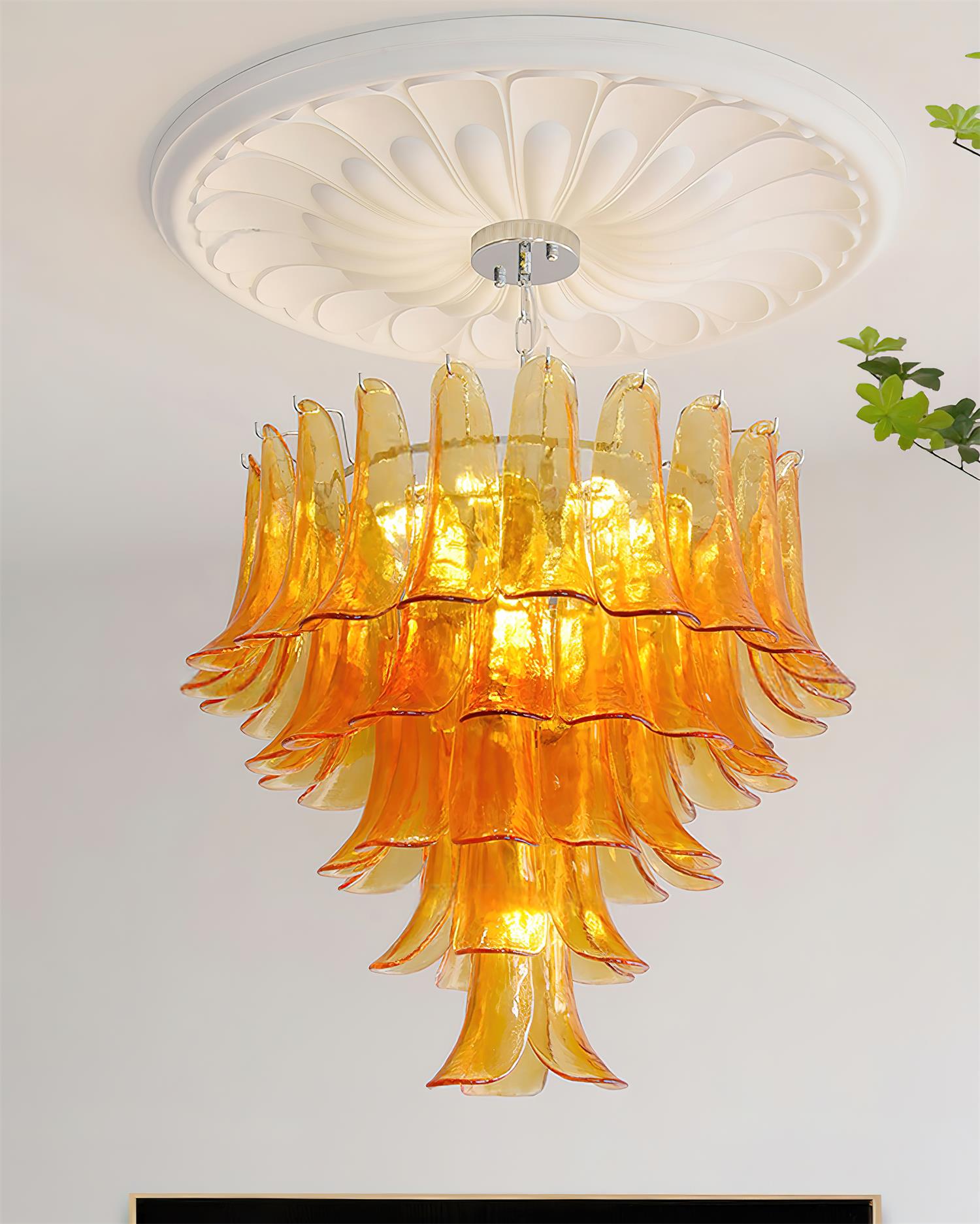 Valier Lustre Pétales en Verre Superposés