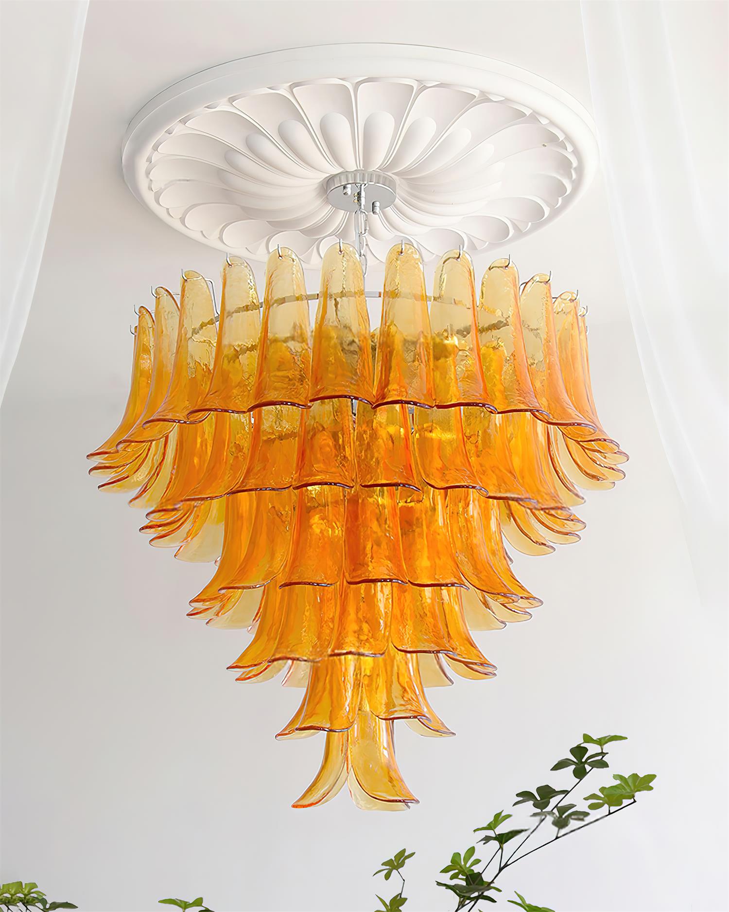 Valier Lustre Pétales en Verre Superposés