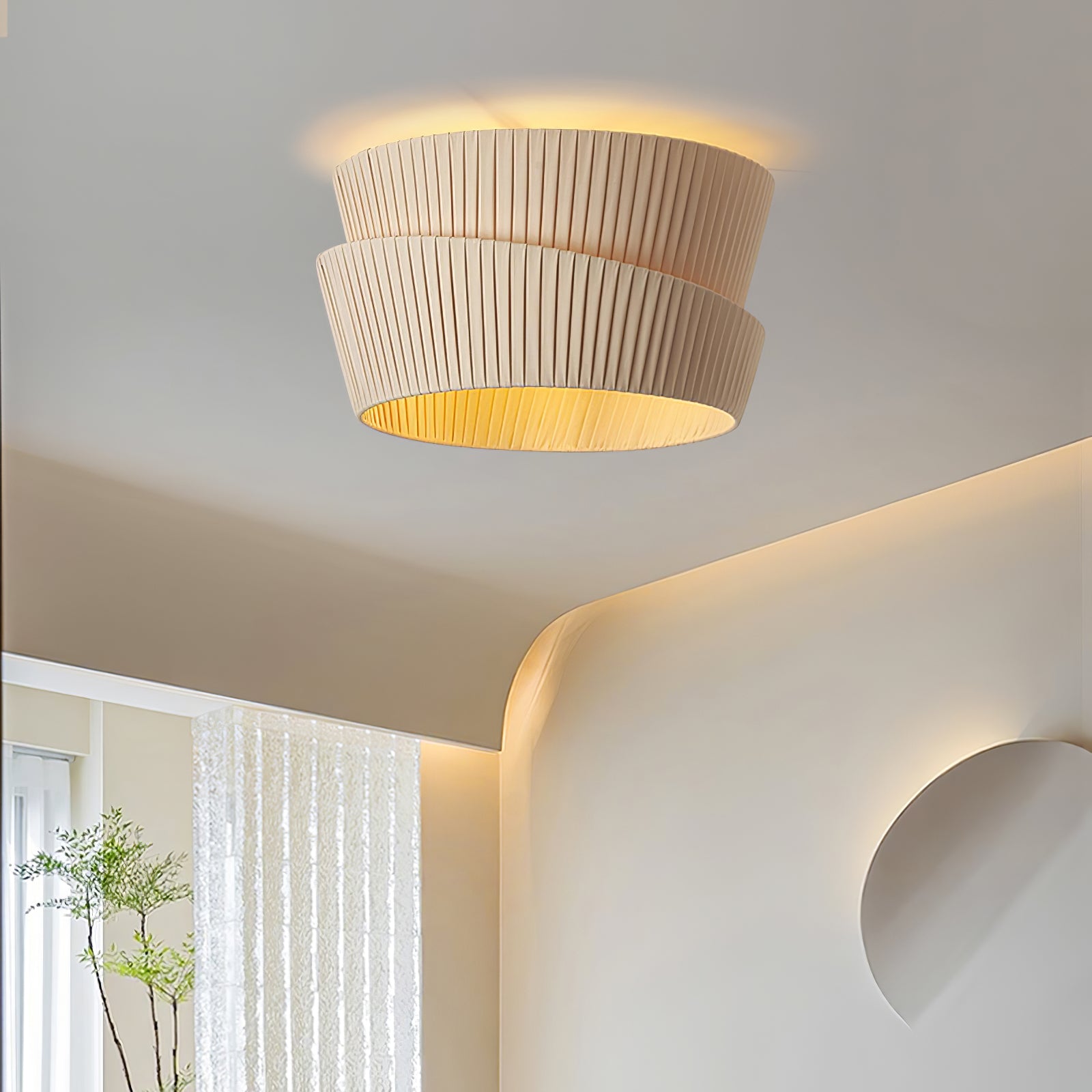 Zethayra Lampe Plafonnier en Tissu Naturel