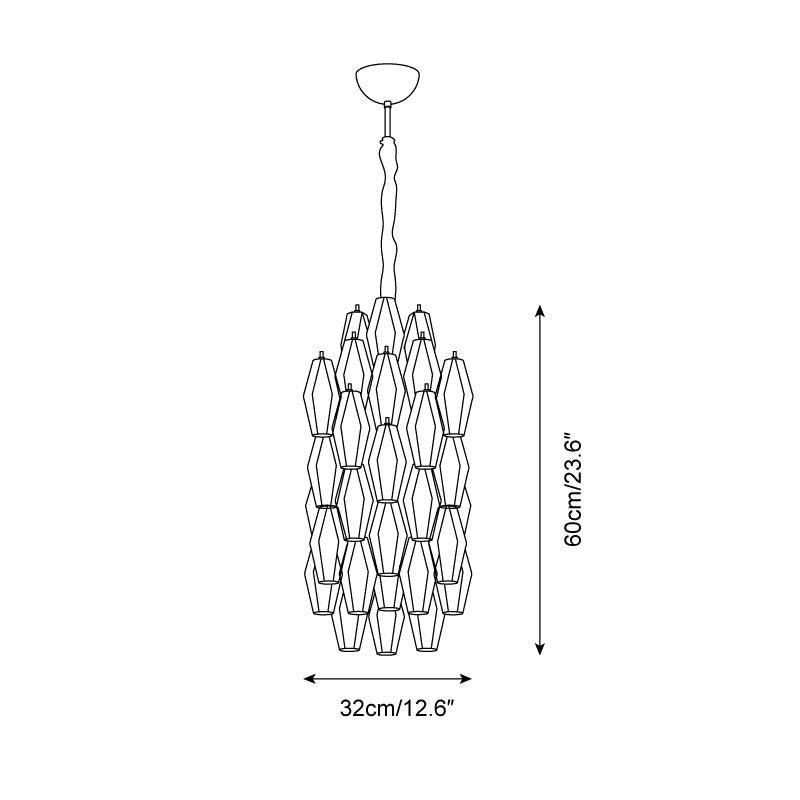 Velthra Suspension en Verre Facetté Luxueux
