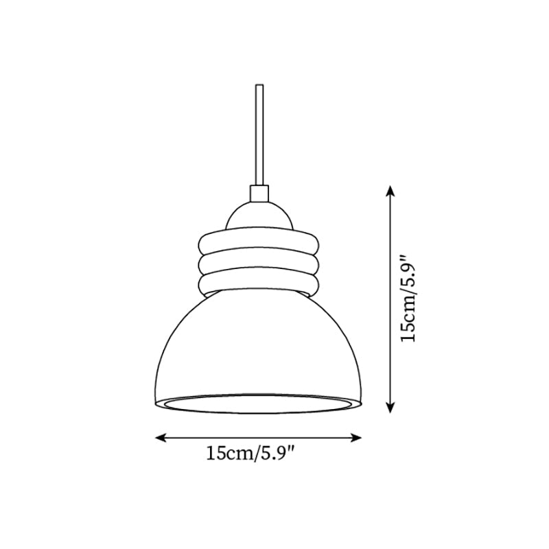 Lampe Suspension Dôme en Travertin Anneaux en Bois de Noyer Ambiance Minimaliste