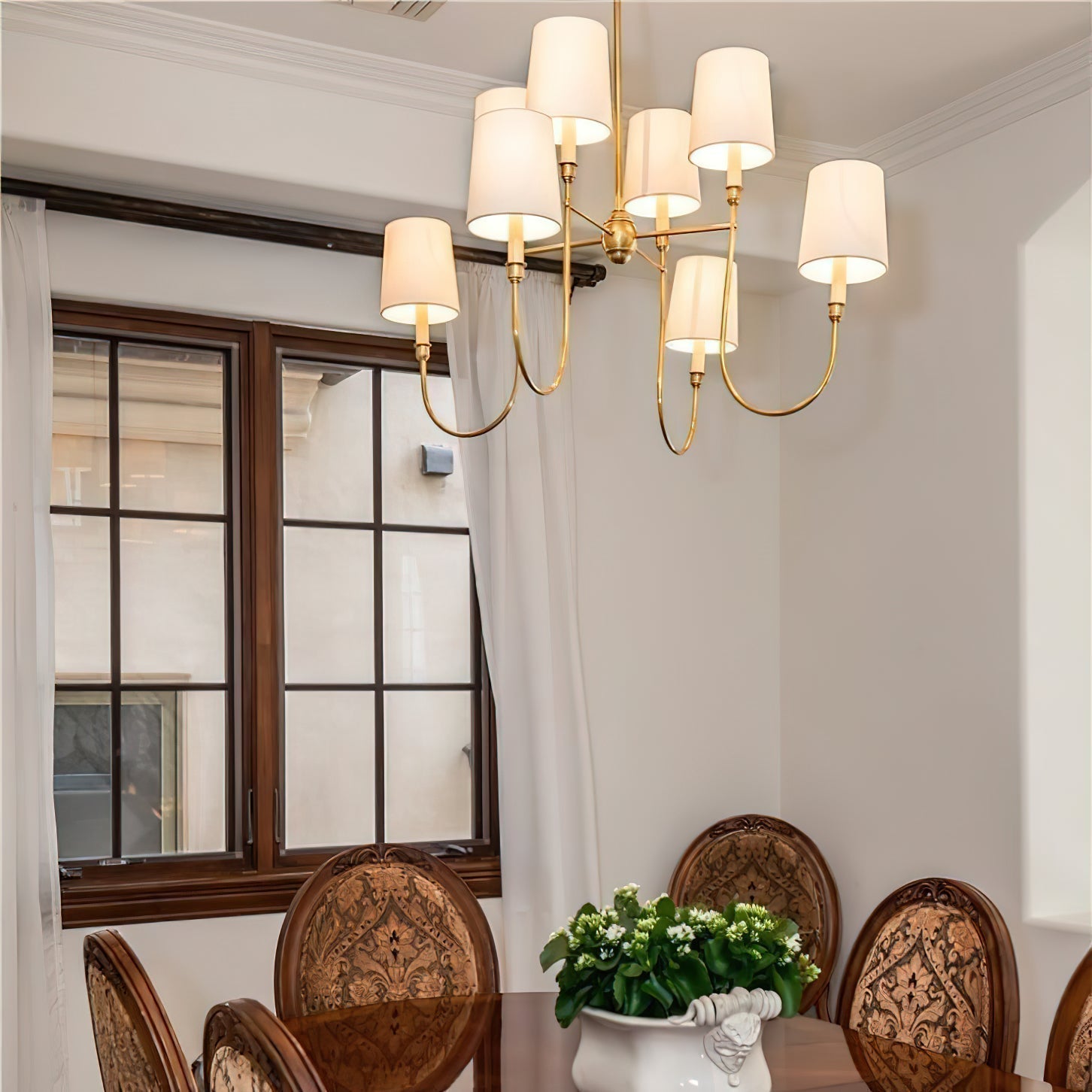 Talia Lustre de Luxe en Laiton et Tissu
