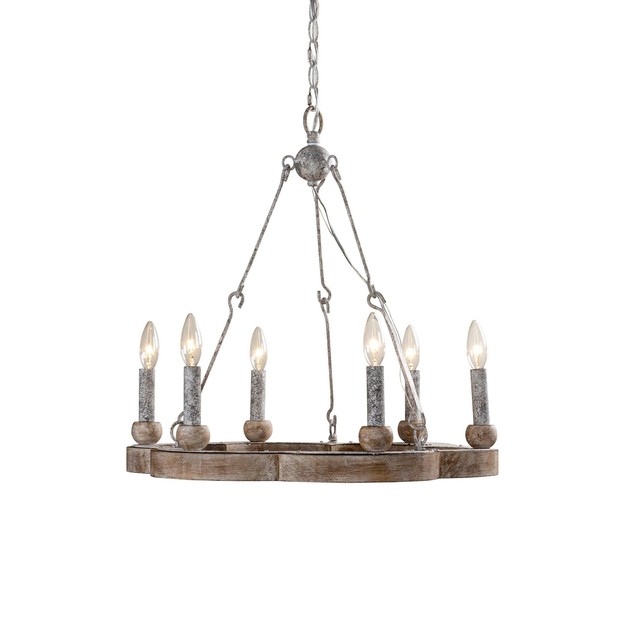 Mysilora Lustre Industriel Vintage Roue Bois Métal