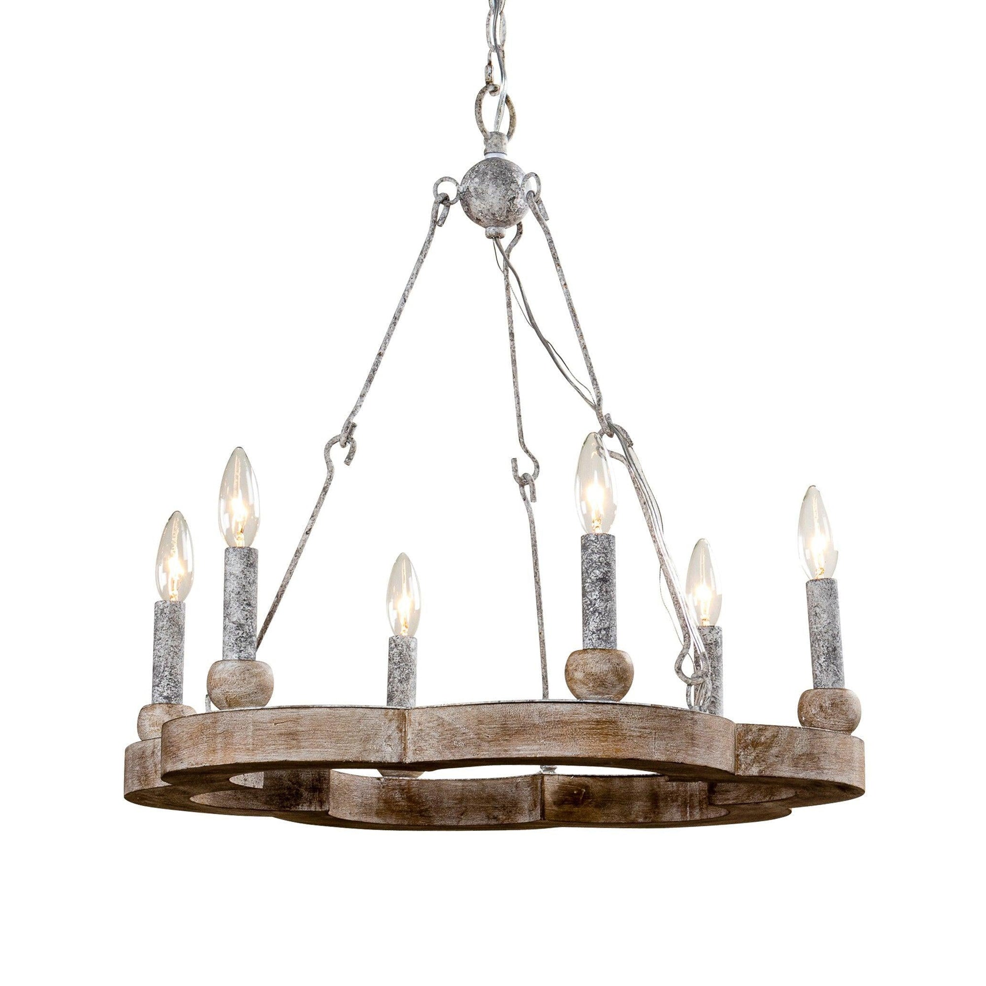 Mysilora Lustre Industriel Vintage Roue Bois Métal