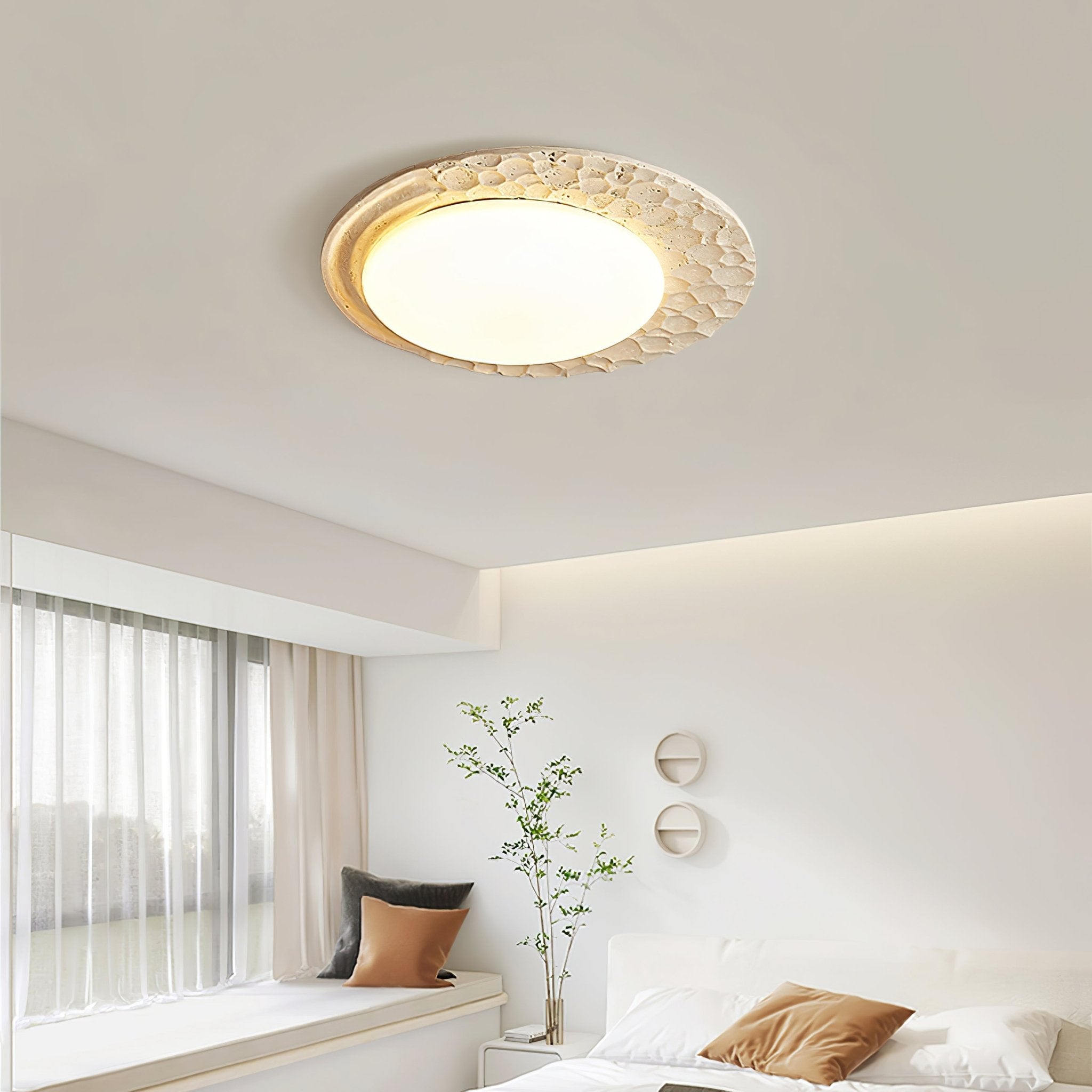 Ivsoris Lumière de Plafond Texturée en Travertin