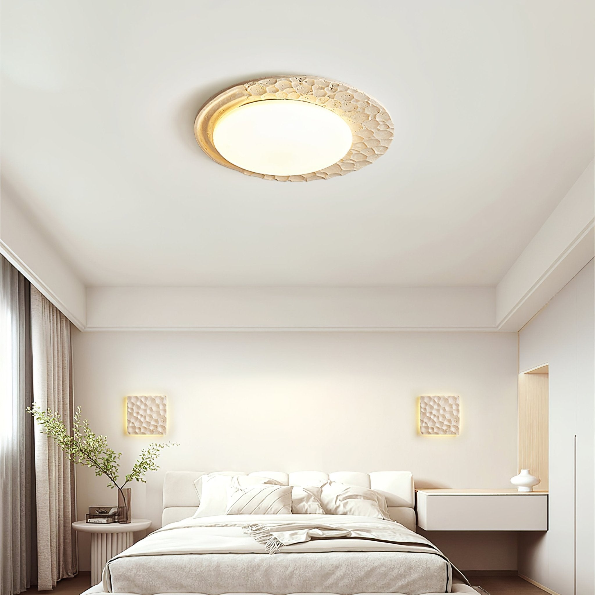 Ivsoris Lumière de Plafond Texturée en Travertin