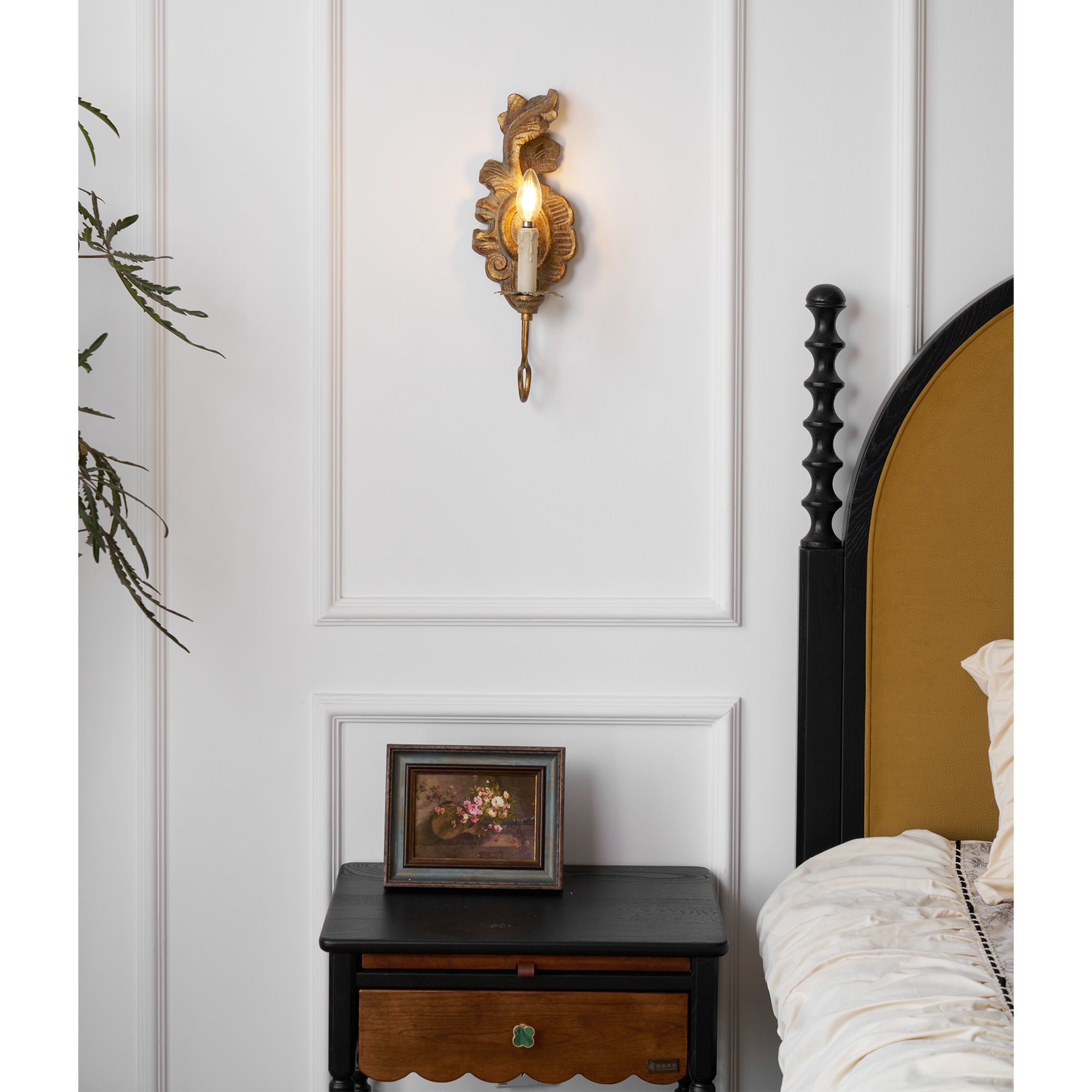 Olsilel Applique Murale Résine Métal Élégance Vintage
