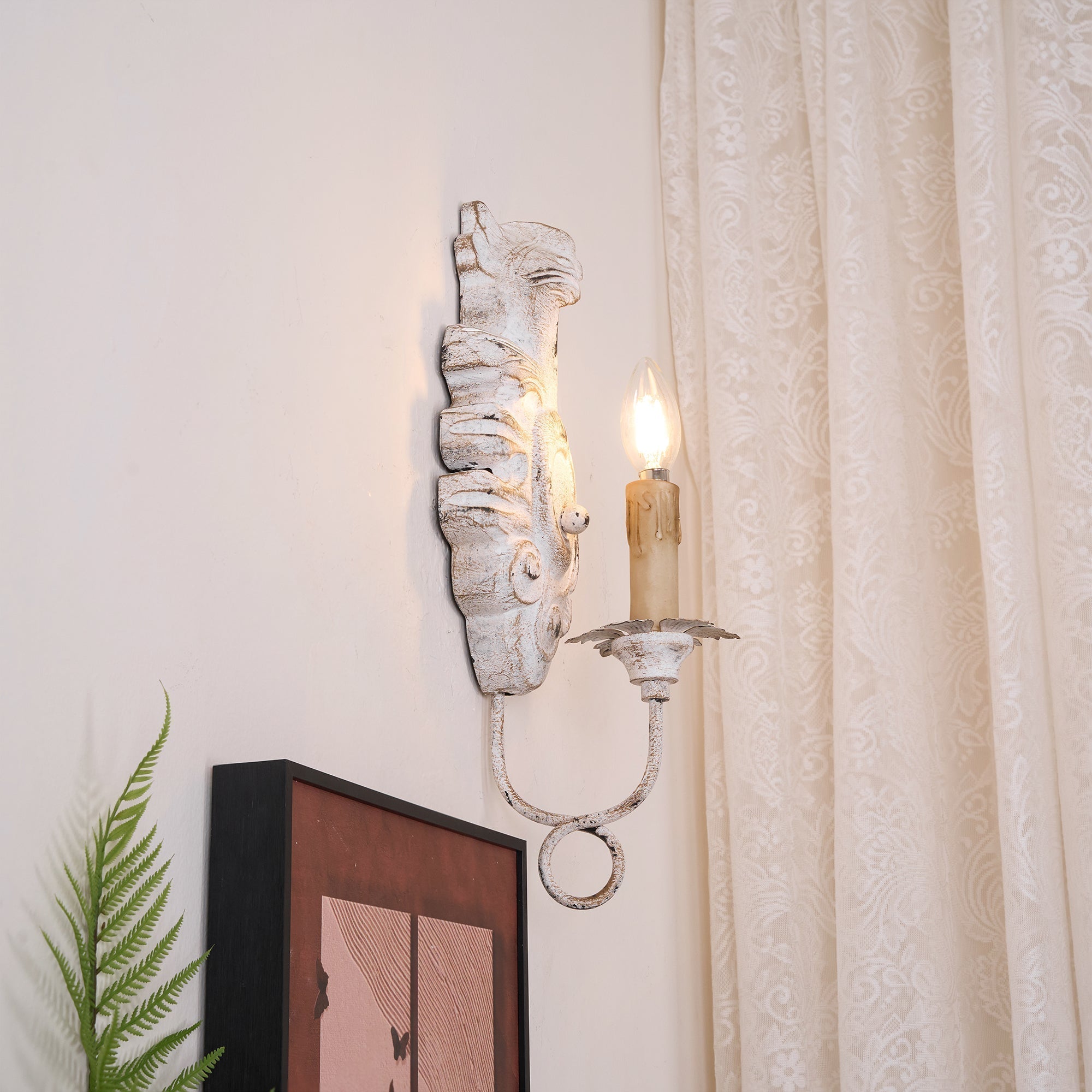 Olsilel Applique Murale Résine Métal Élégance Vintage