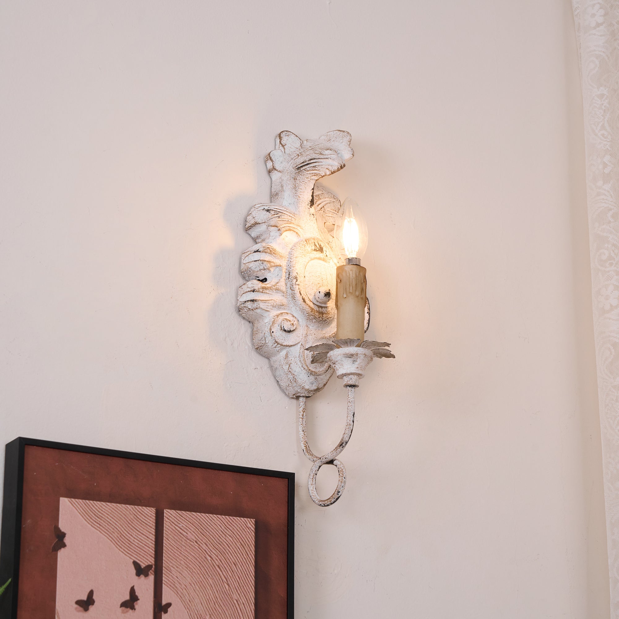 Olsilel Applique Murale Résine Métal Élégance Vintage