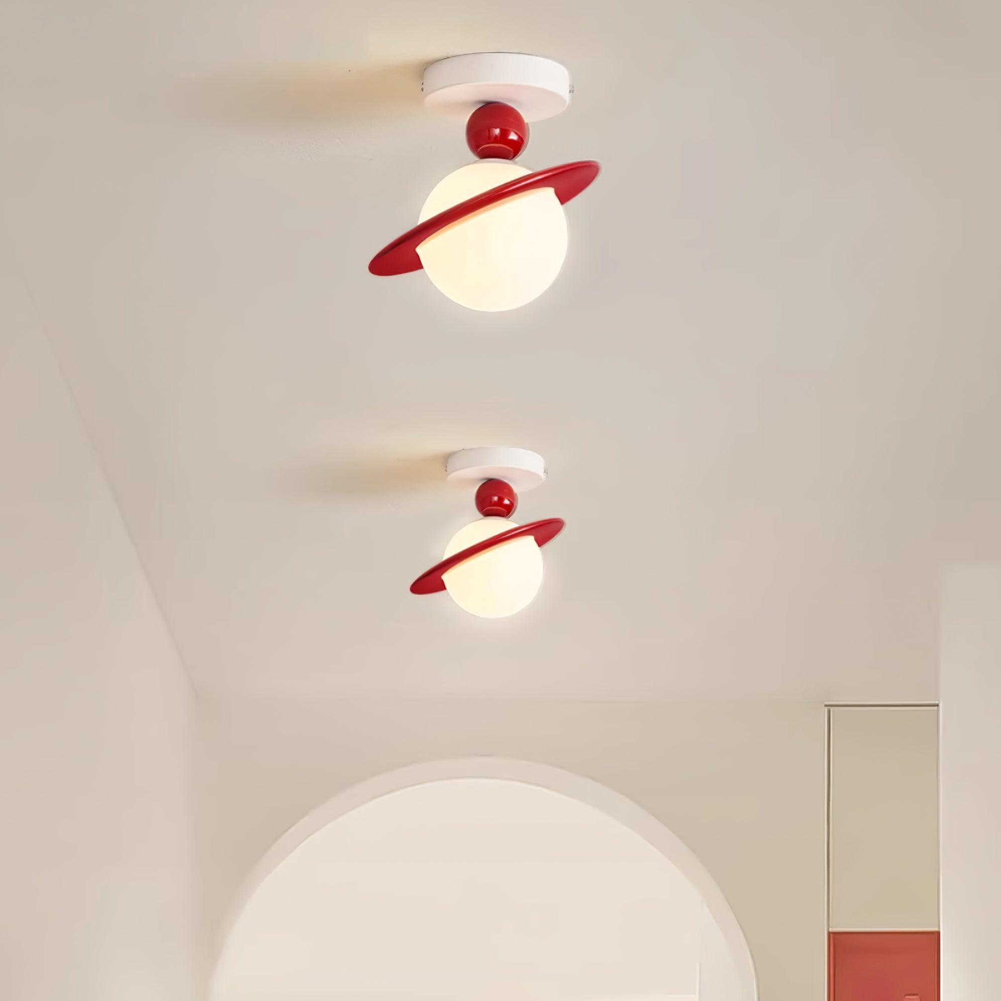 Pivoro Lustra Plafonnier Rouge Blanc