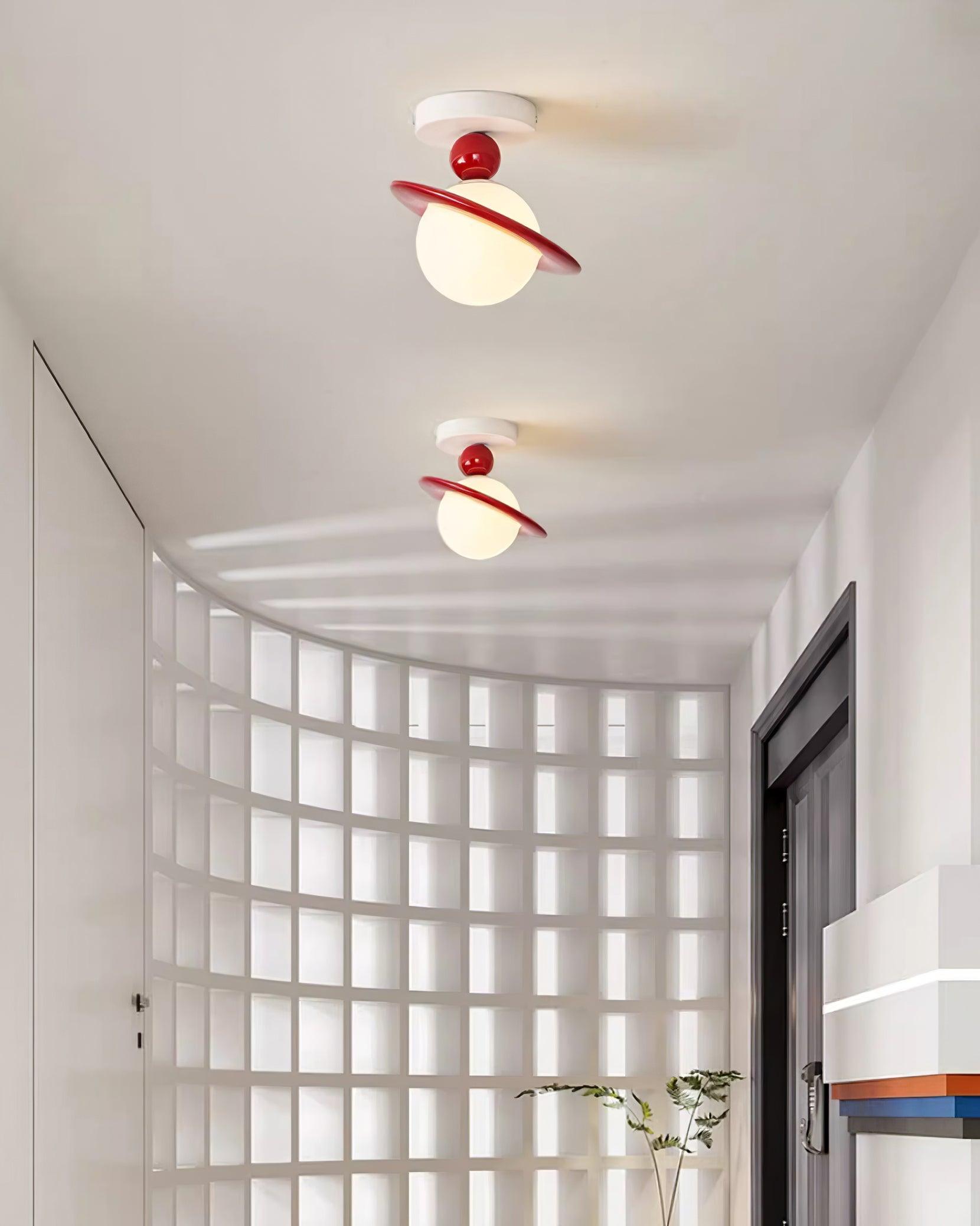 Pivoro Lustra Plafonnier Rouge Blanc
