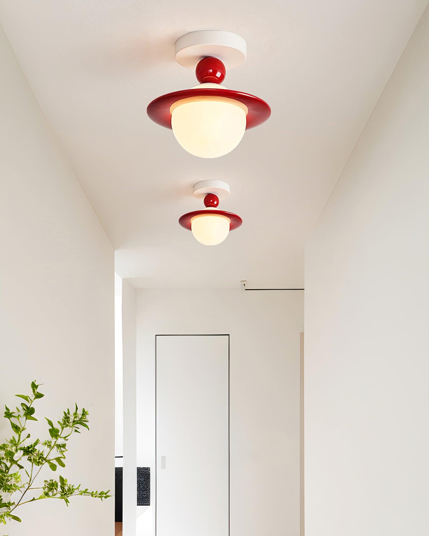 Pivoro Lustra Plafonnier Rouge Blanc