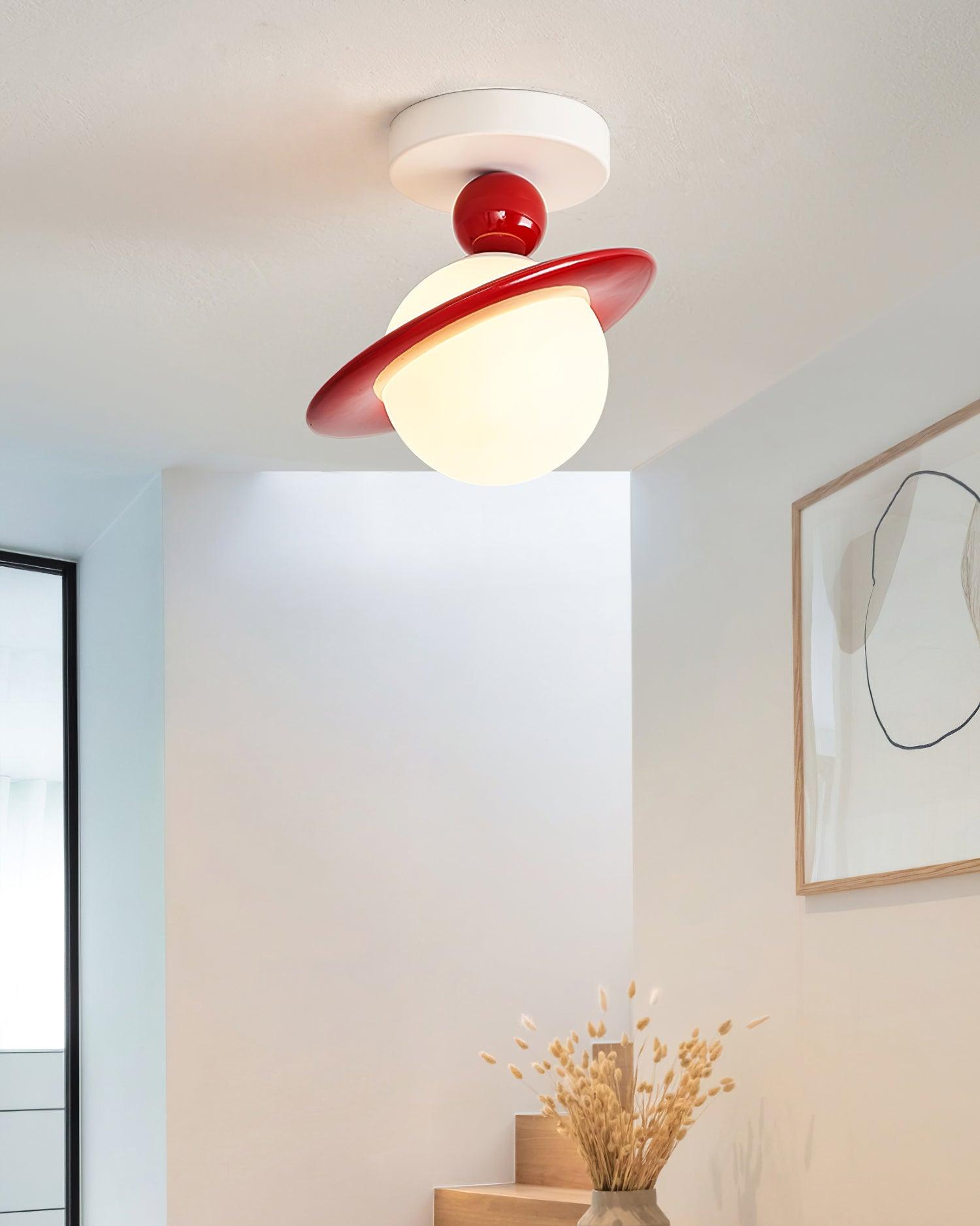 Pivoro Lustra Plafonnier Rouge Blanc