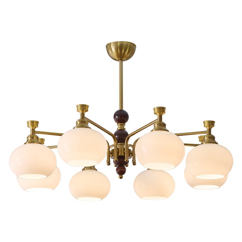 Aursolos Lustre Bois Verre Élégance Traditionnelle