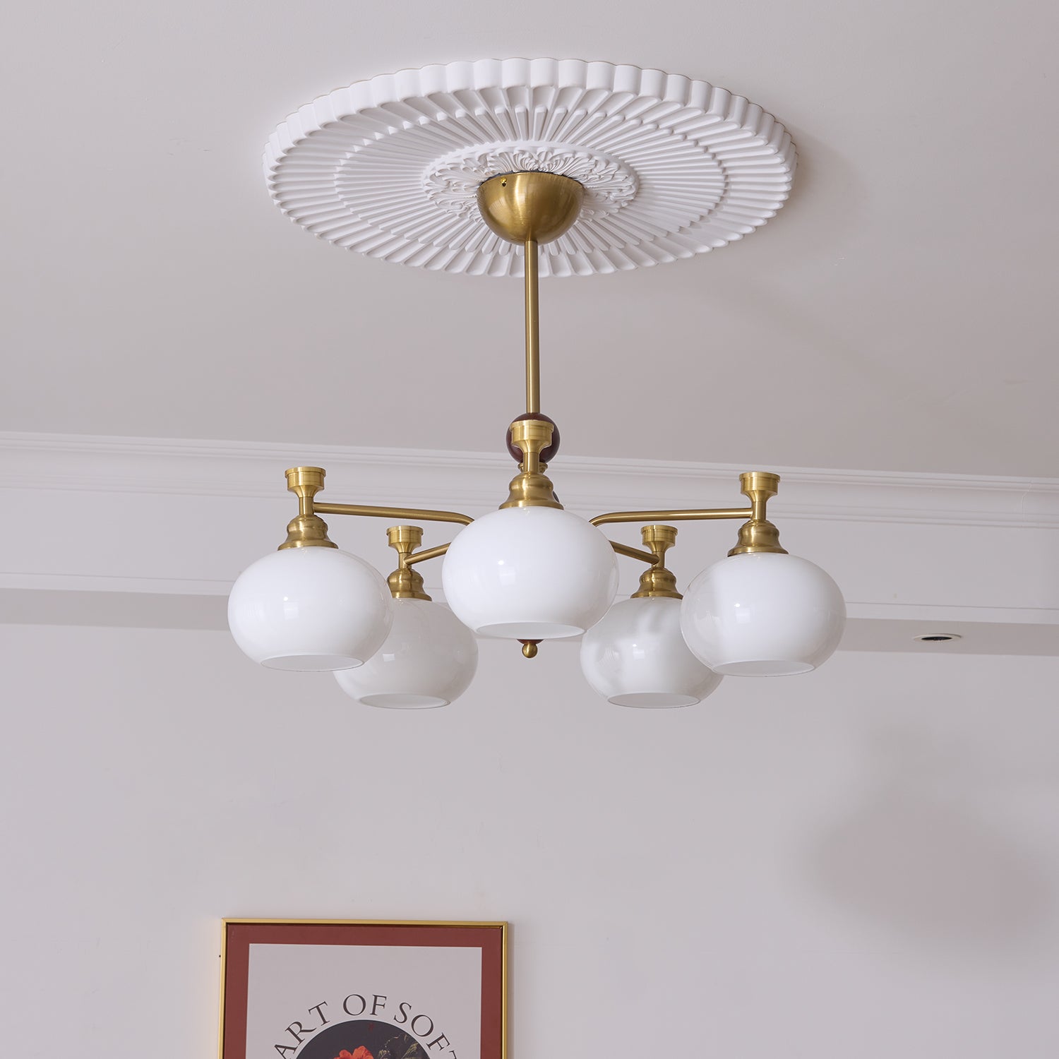 Aursolos Lustre Bois Verre Élégance Traditionnelle