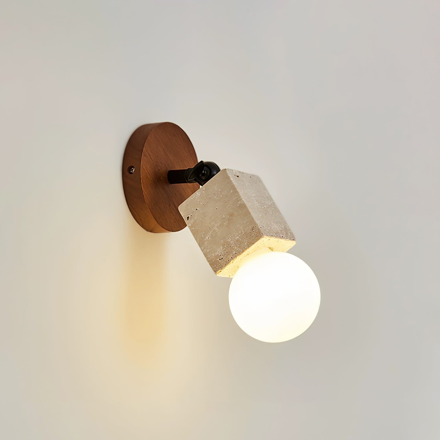 Cesilyra Swivel Cylinder Travertine Wall Light