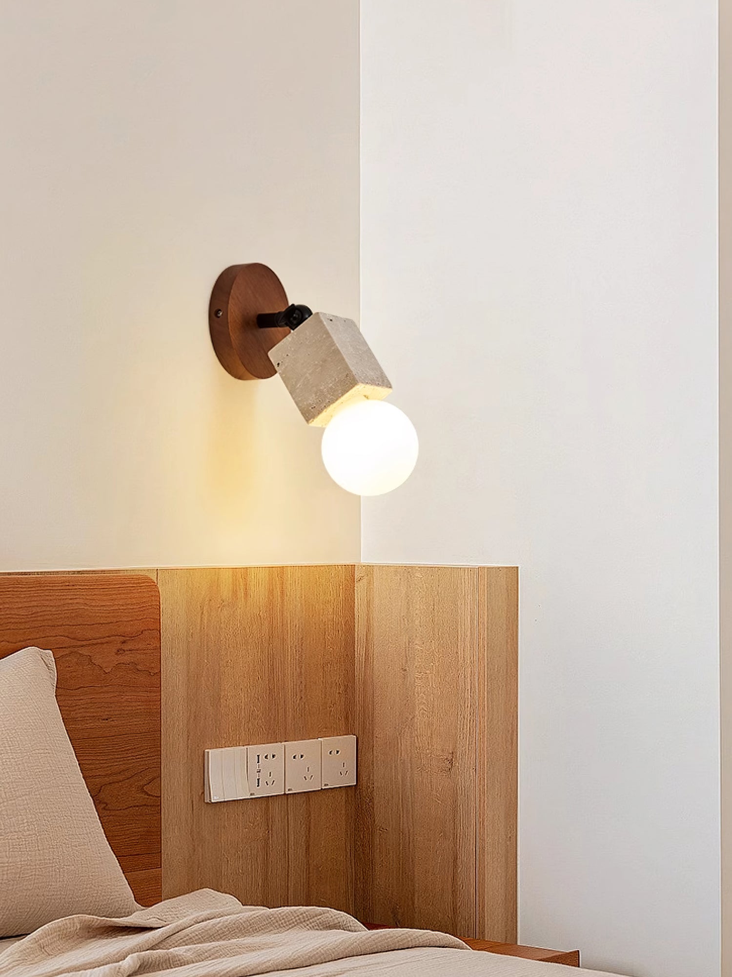 Zarinila Cylindrique-Tube Travertin Luminaire Mural