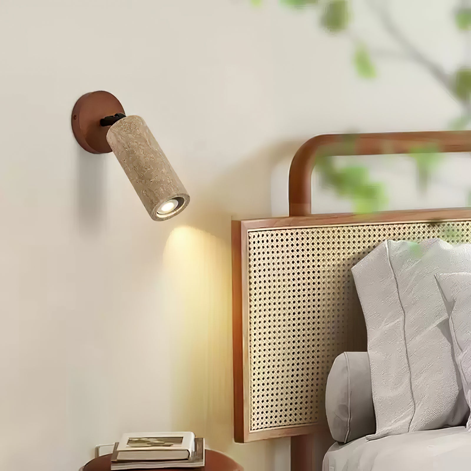 Cesilyra Swivel Cylinder Travertine Wall Light