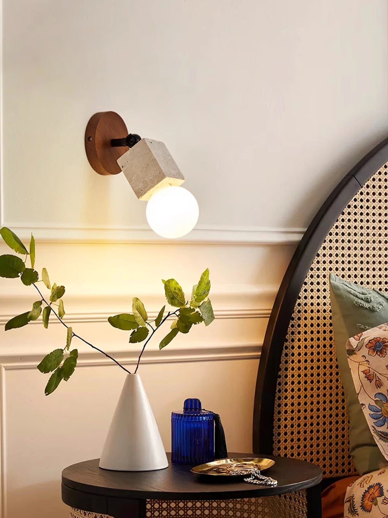 Cesilyra Swivel Cylinder Travertine Wall Light