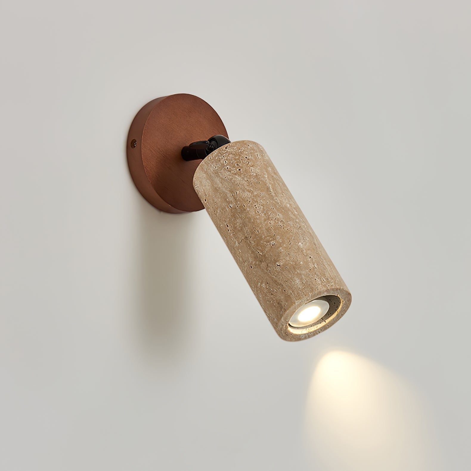 Cesilyra Swivel Cylinder Travertine Wall Light