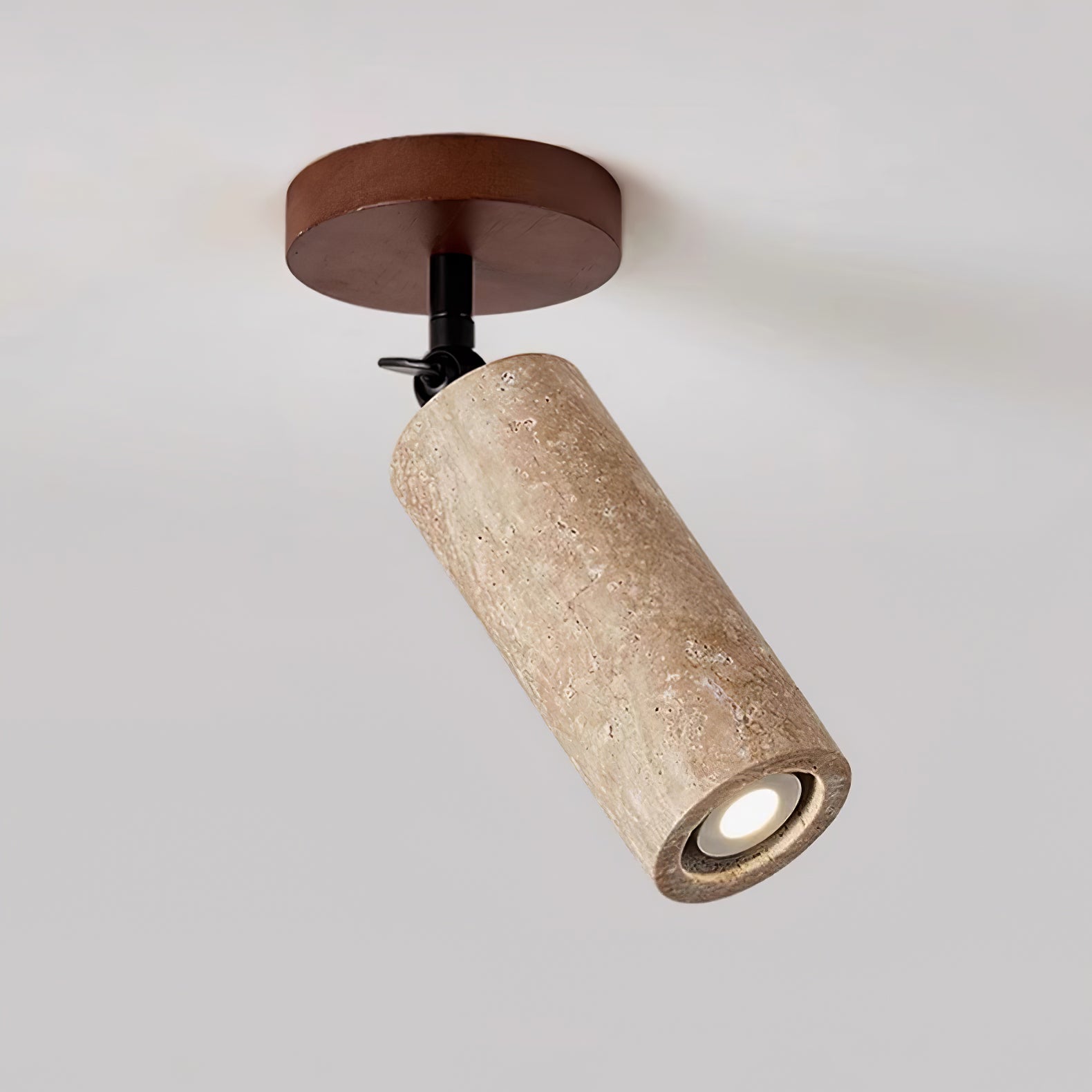 Zarinila Cylindrique-Tube Travertin Luminaire Mural