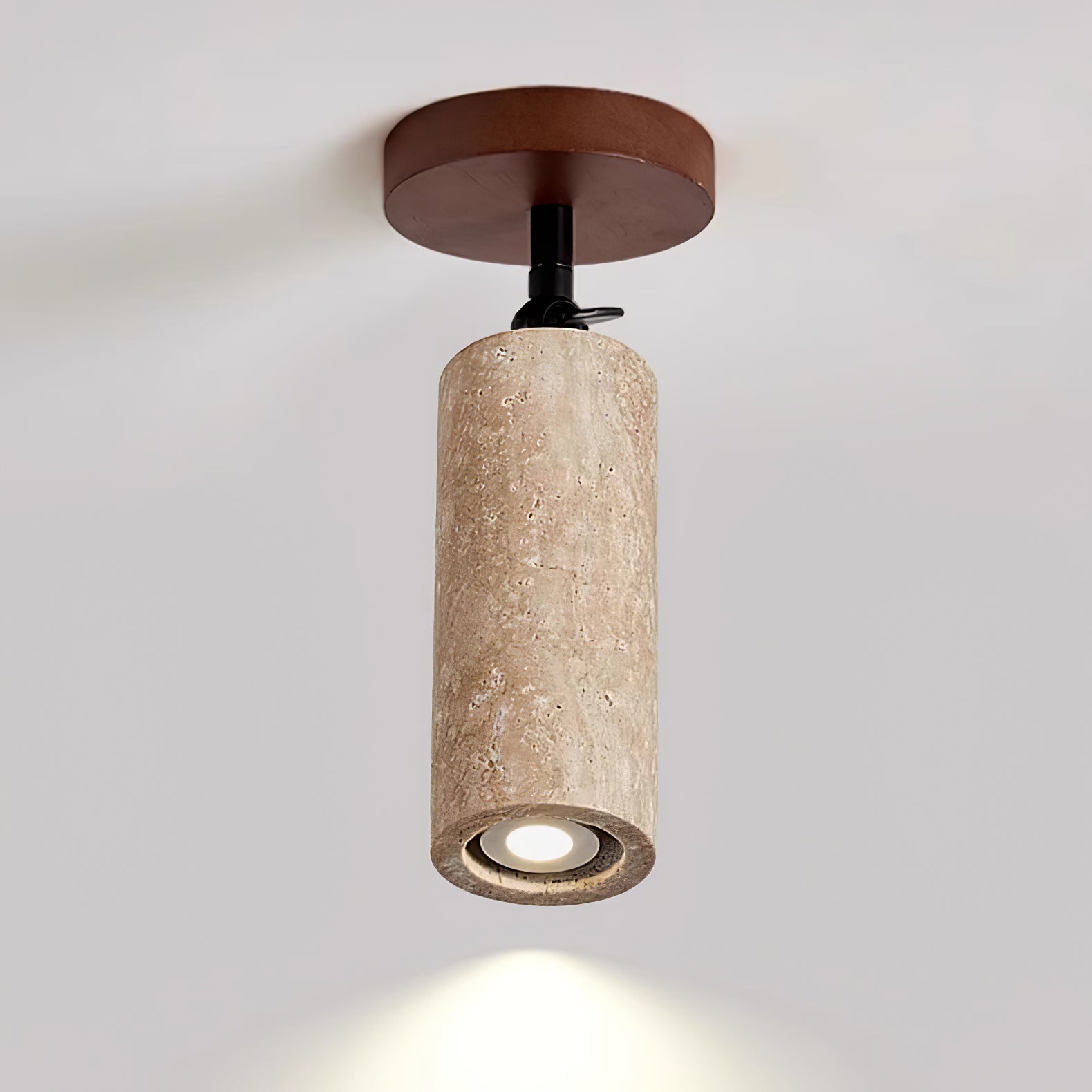 Zarinila Cylindrique-Tube Travertin Luminaire Mural