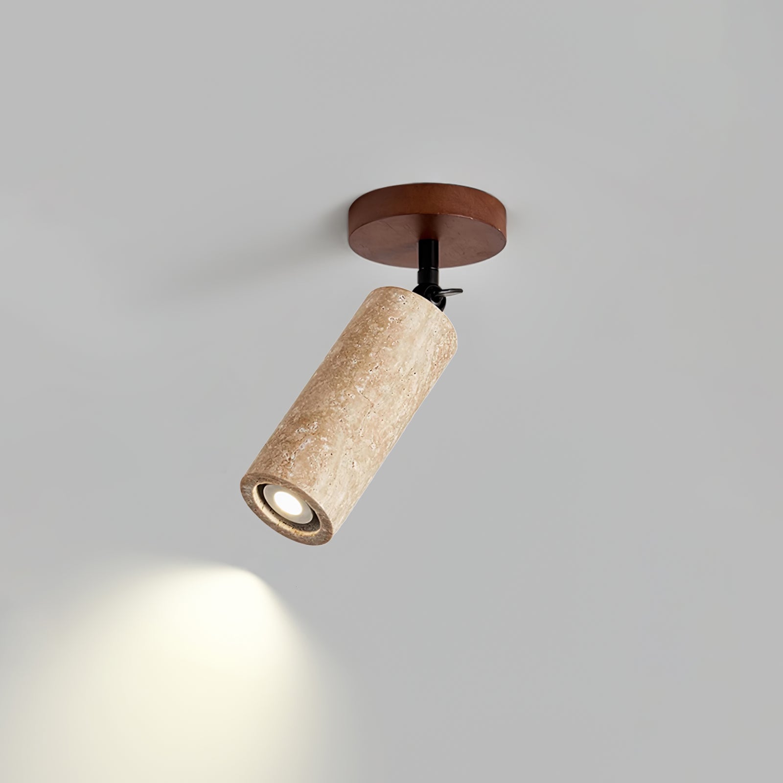 Zarinila Cylindrique-Tube Travertin Luminaire Mural