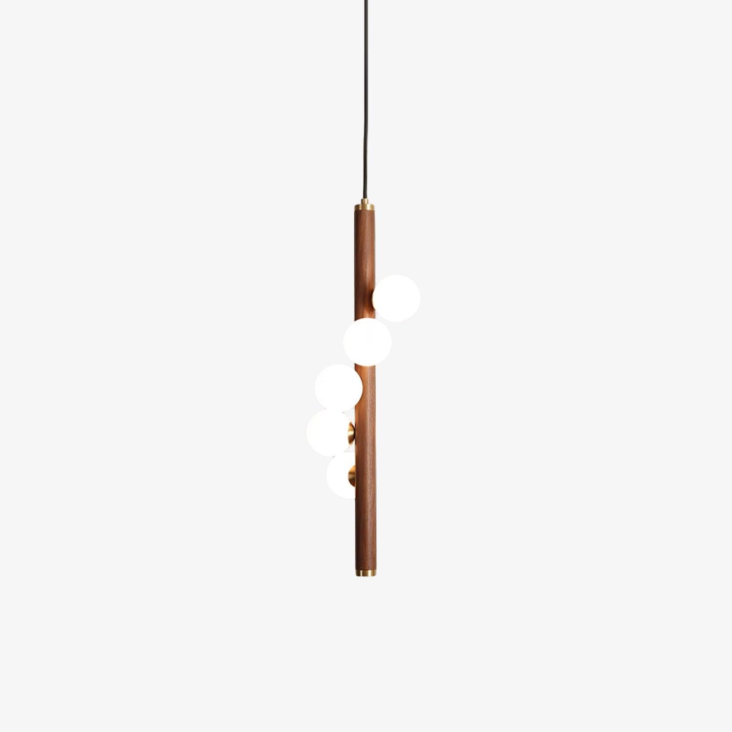 Lustra Suspension Linéaire en Bois et Verre