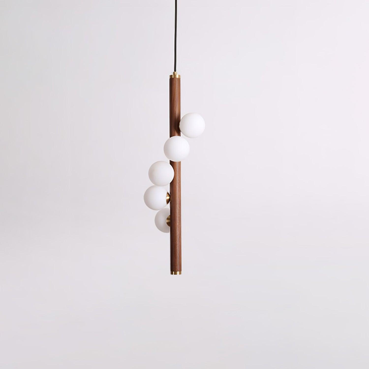Lustra Suspension Linéaire en Bois et Verre