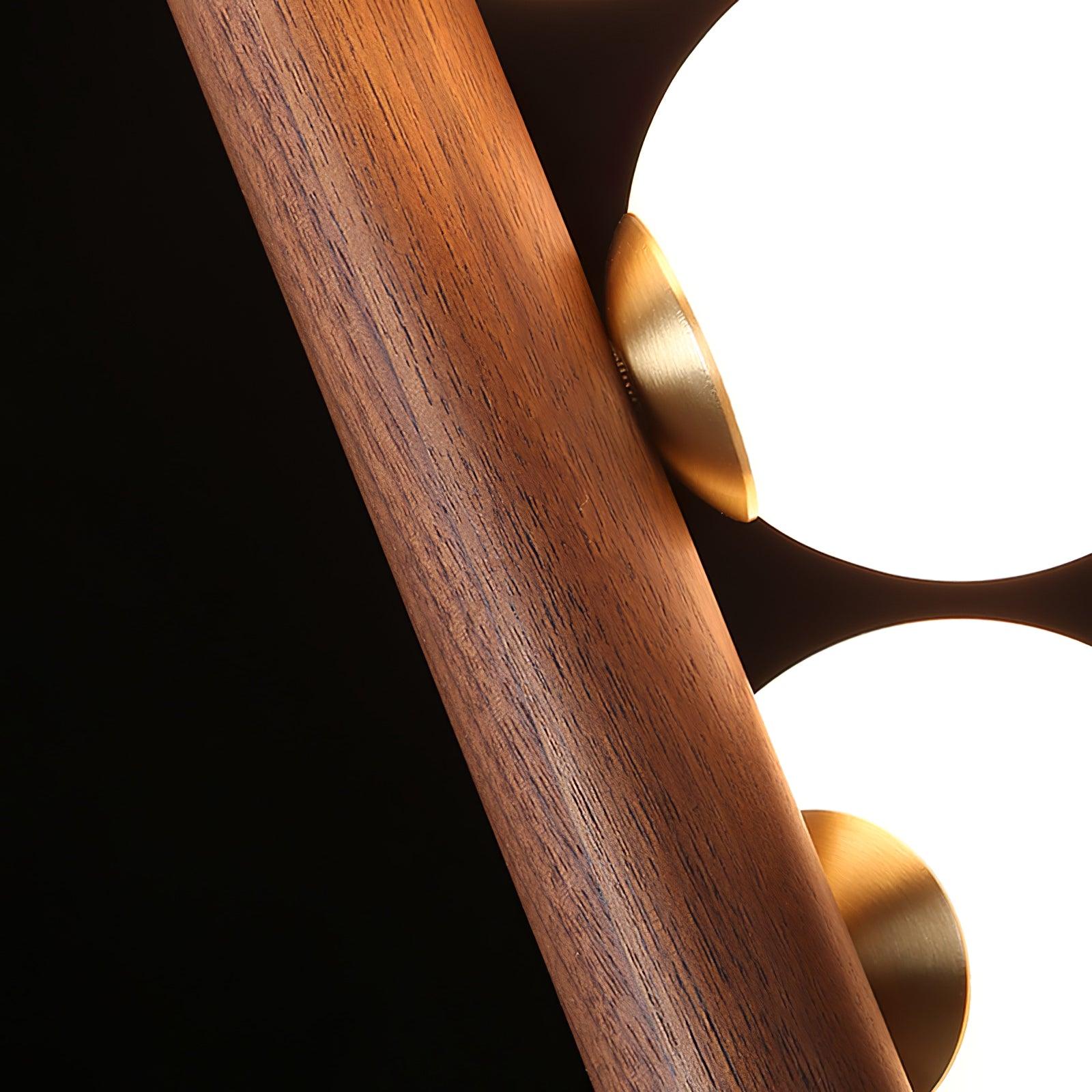 Lustra Suspension Linéaire en Bois et Verre
