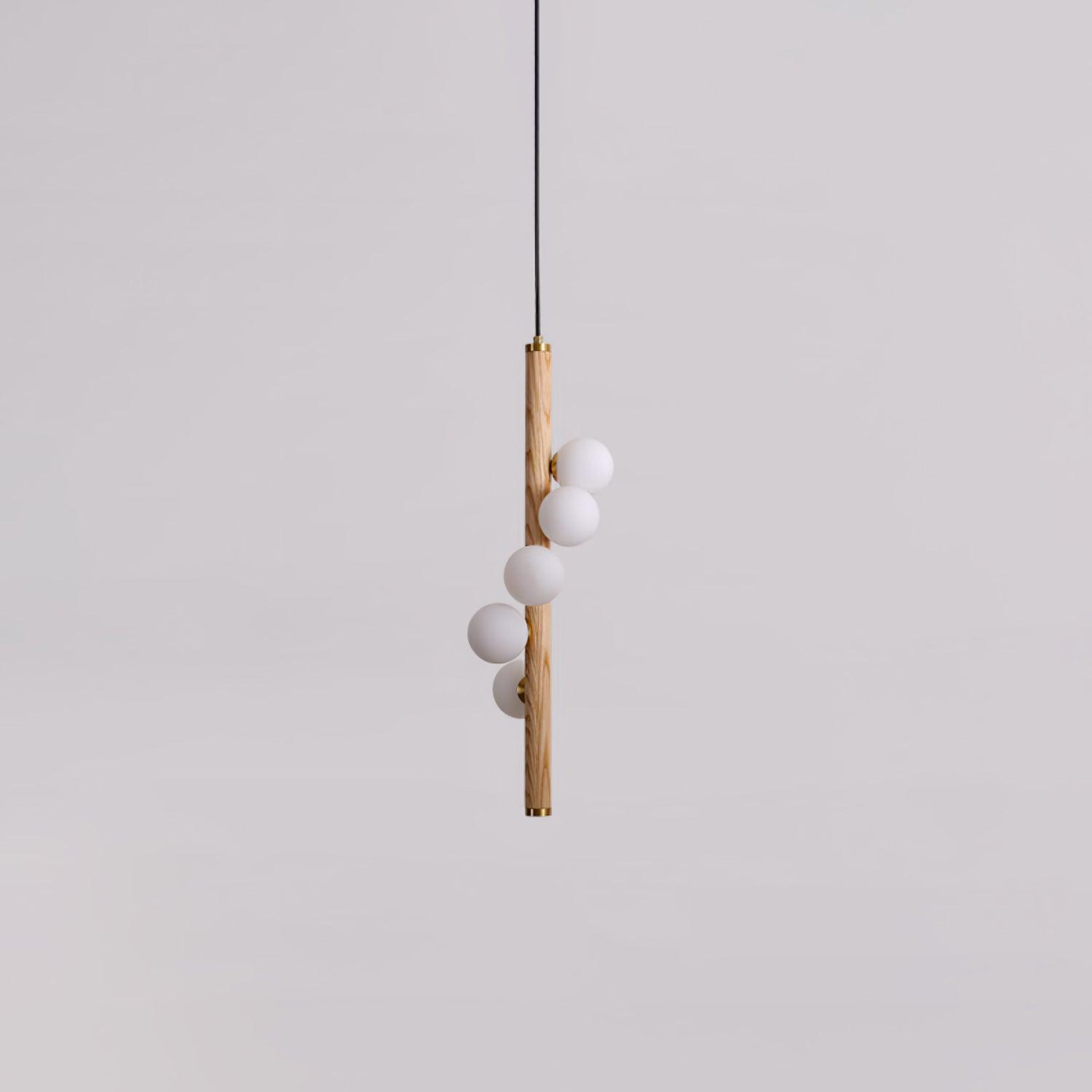 Lustra Suspension Linéaire en Bois et Verre