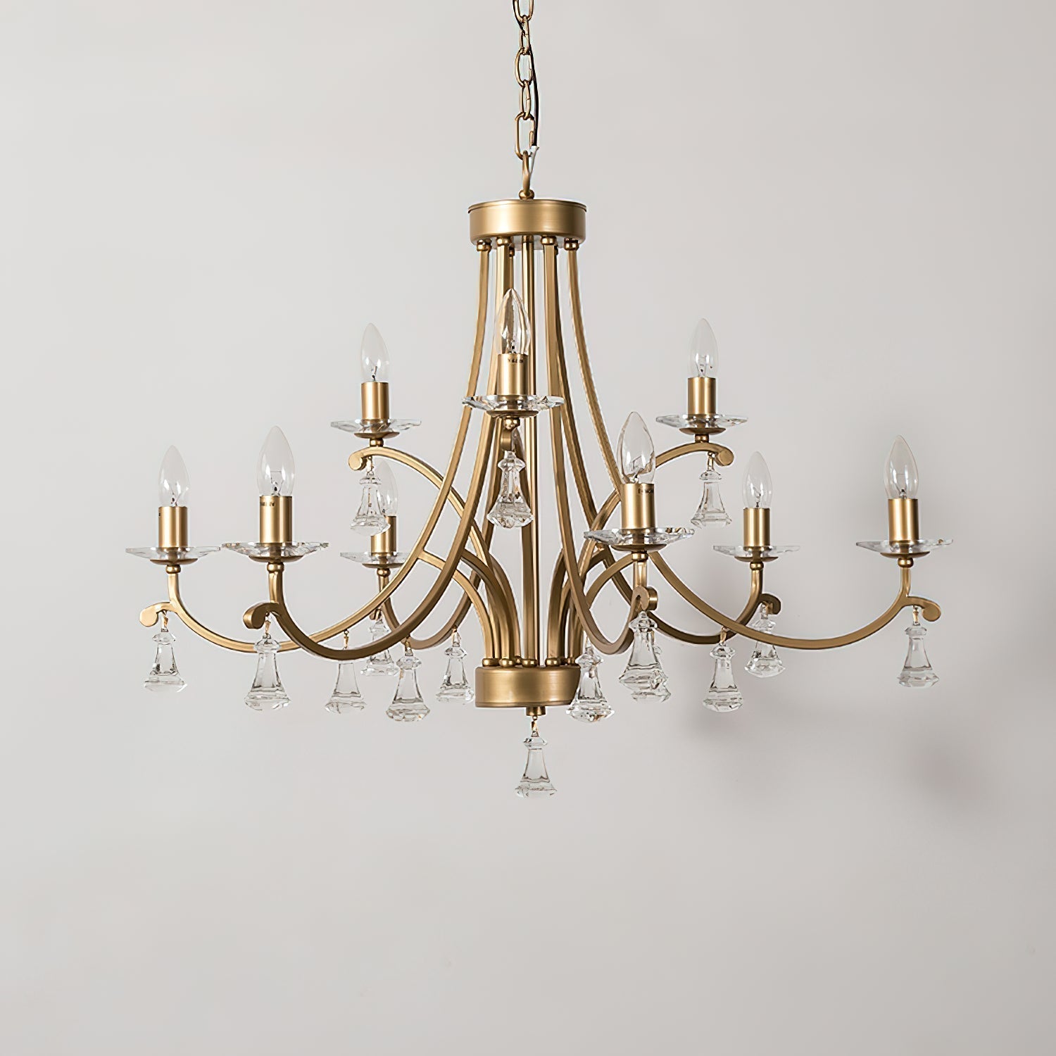 Cuvenara Lustre Laiton Cristal Luxe Postmoderne