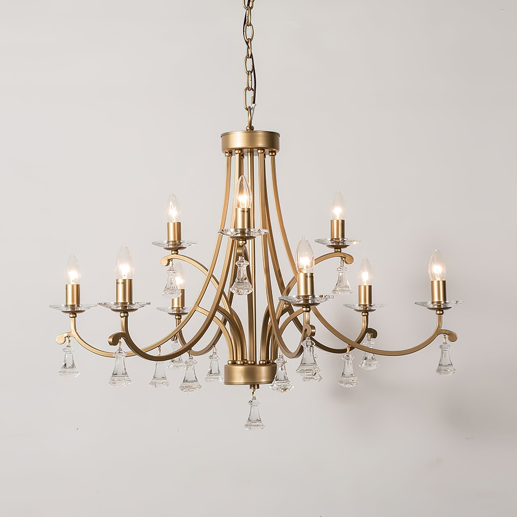 Cuvenara Lustre Laiton Cristal Luxe Postmoderne