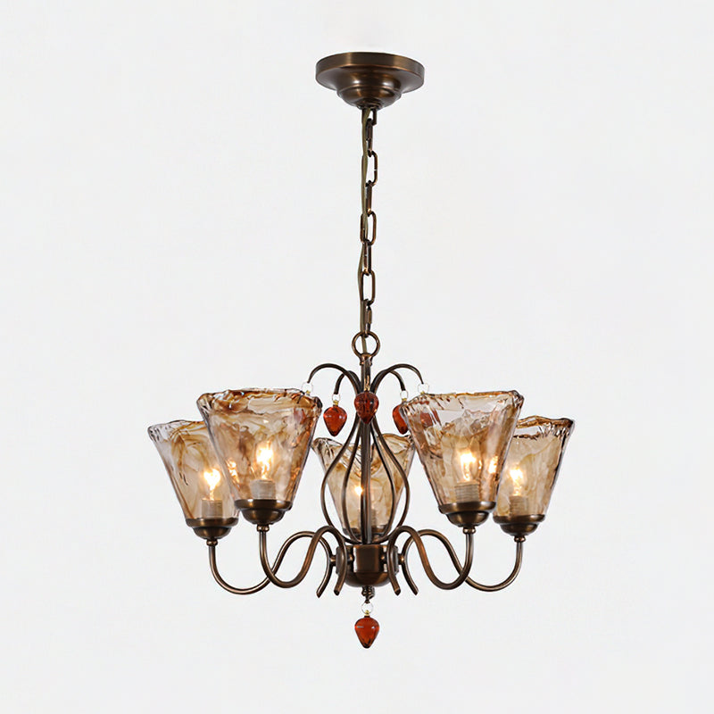 Evzorira Lustre Cristal Verre Industriel Luxe Vintage