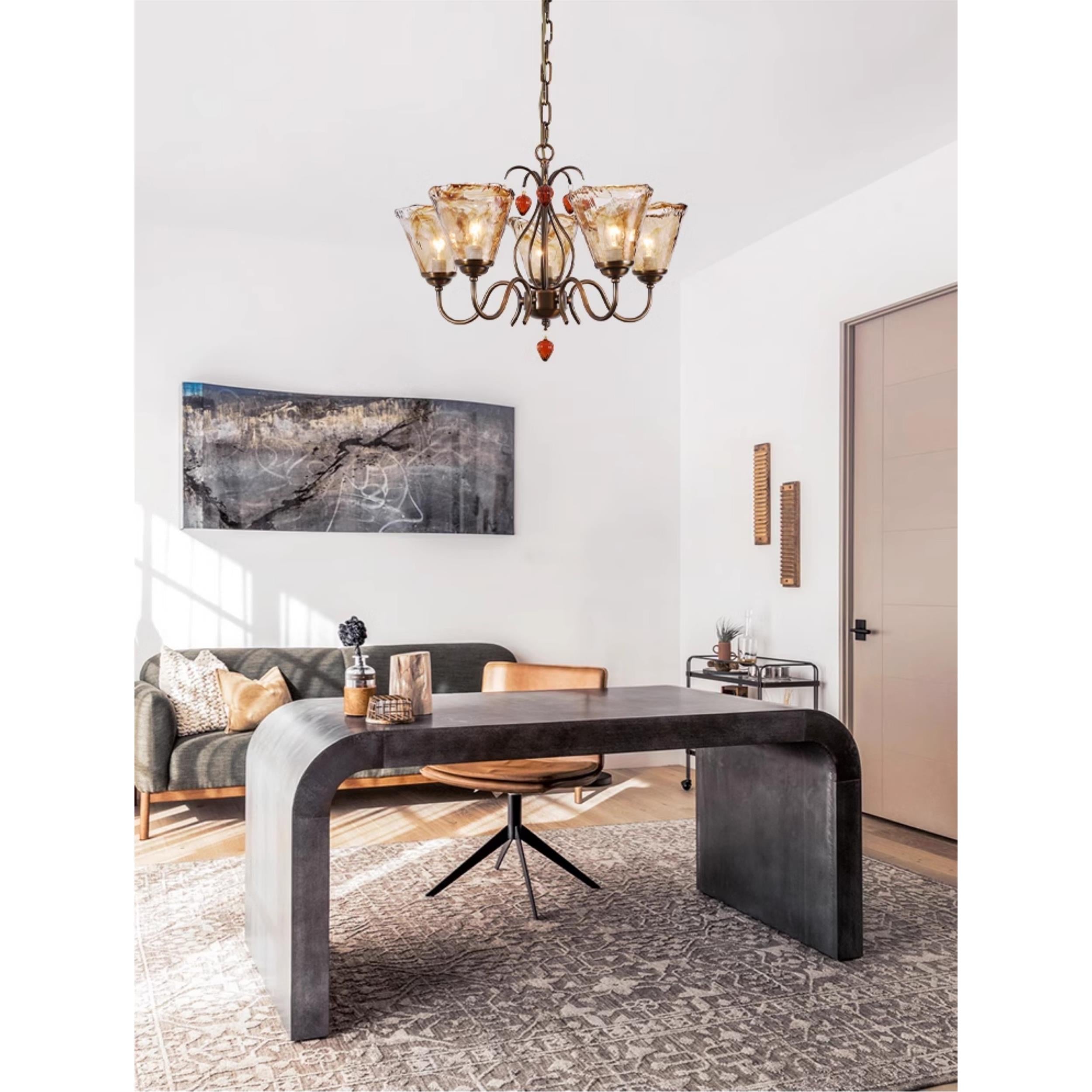 Evzorira Lustre Cristal Verre Industriel Luxe Vintage