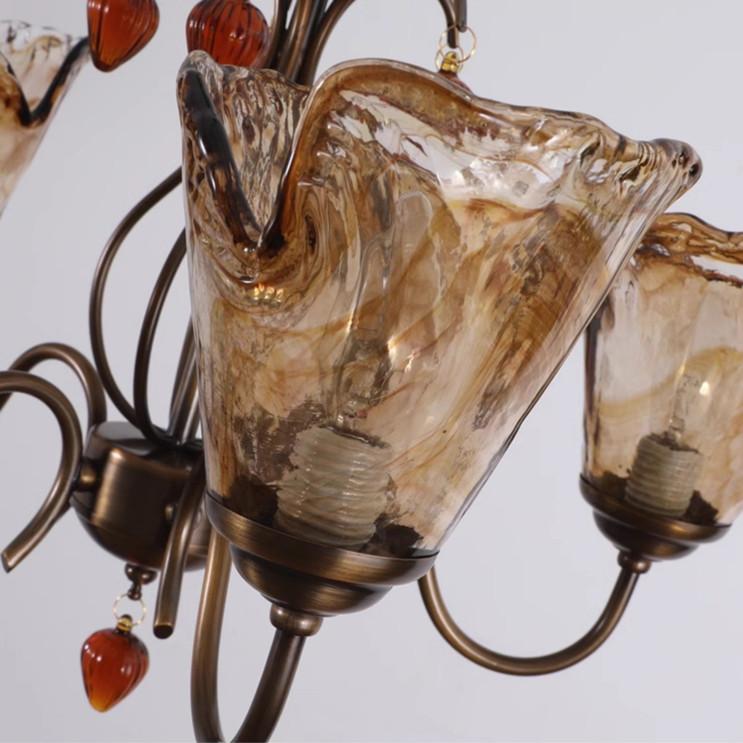 Evzorira Lustre Cristal Verre Industriel Luxe Vintage
