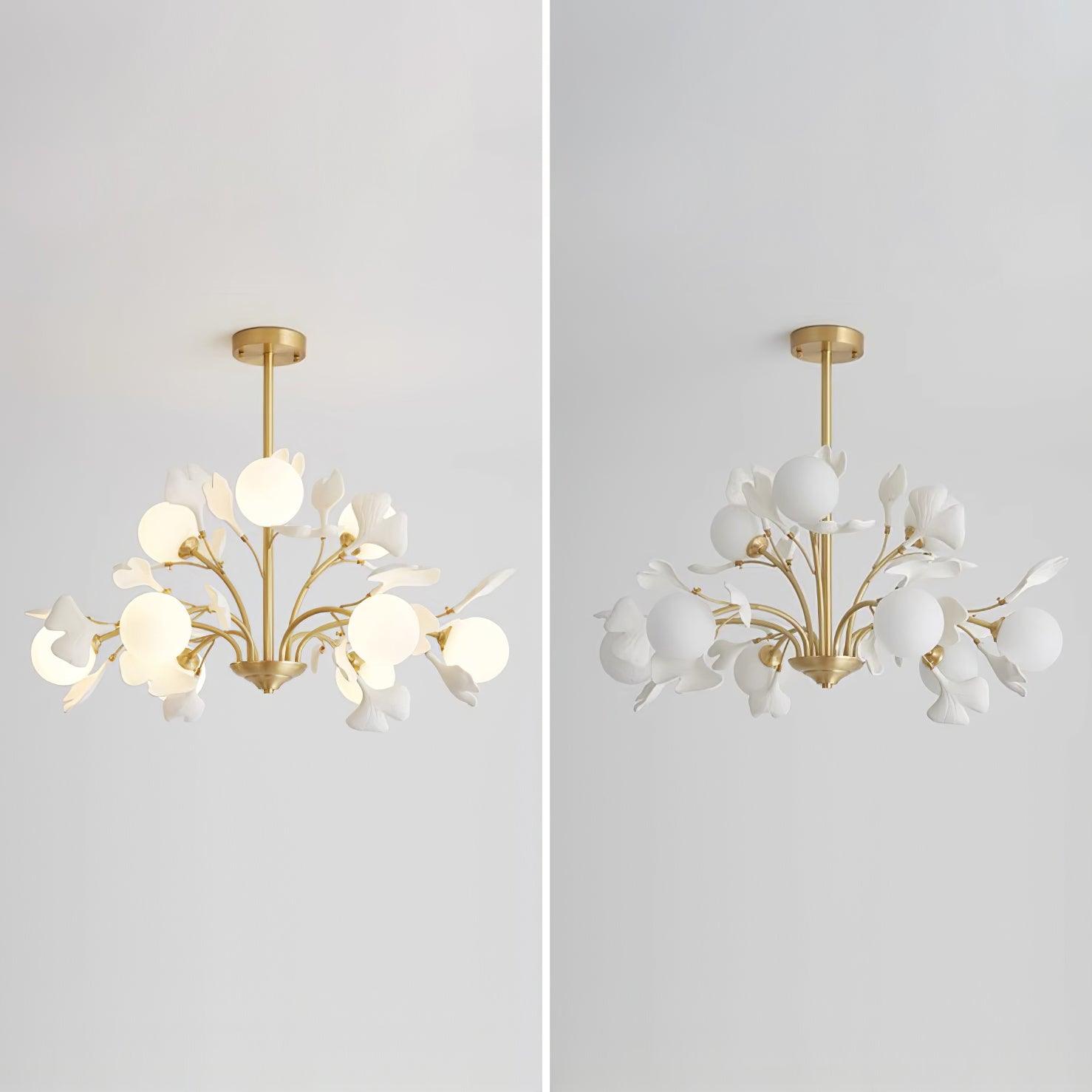 Gleam Lustre en Verre Feuille de Ginkgo