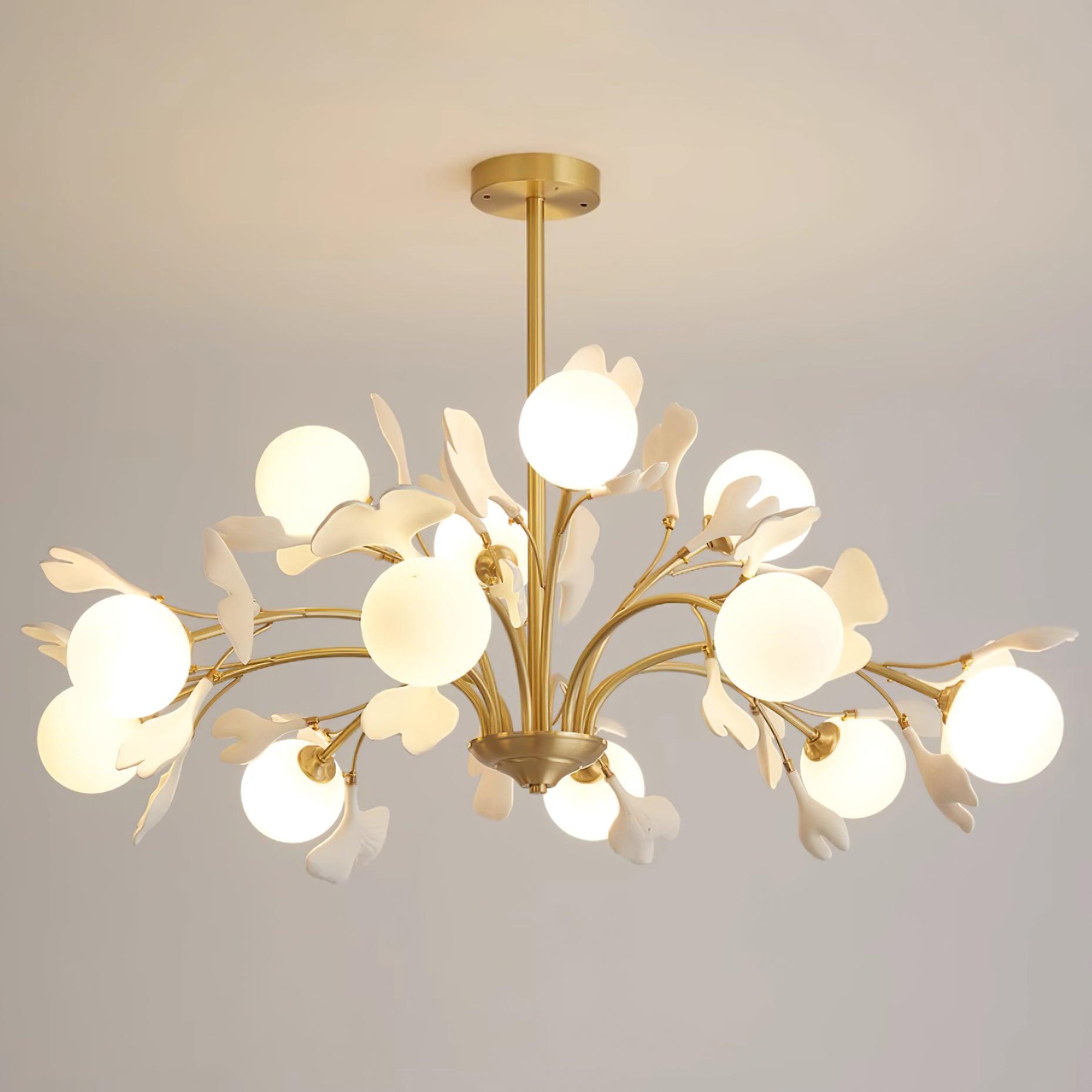 Gleam Lustre en Verre Feuille de Ginkgo