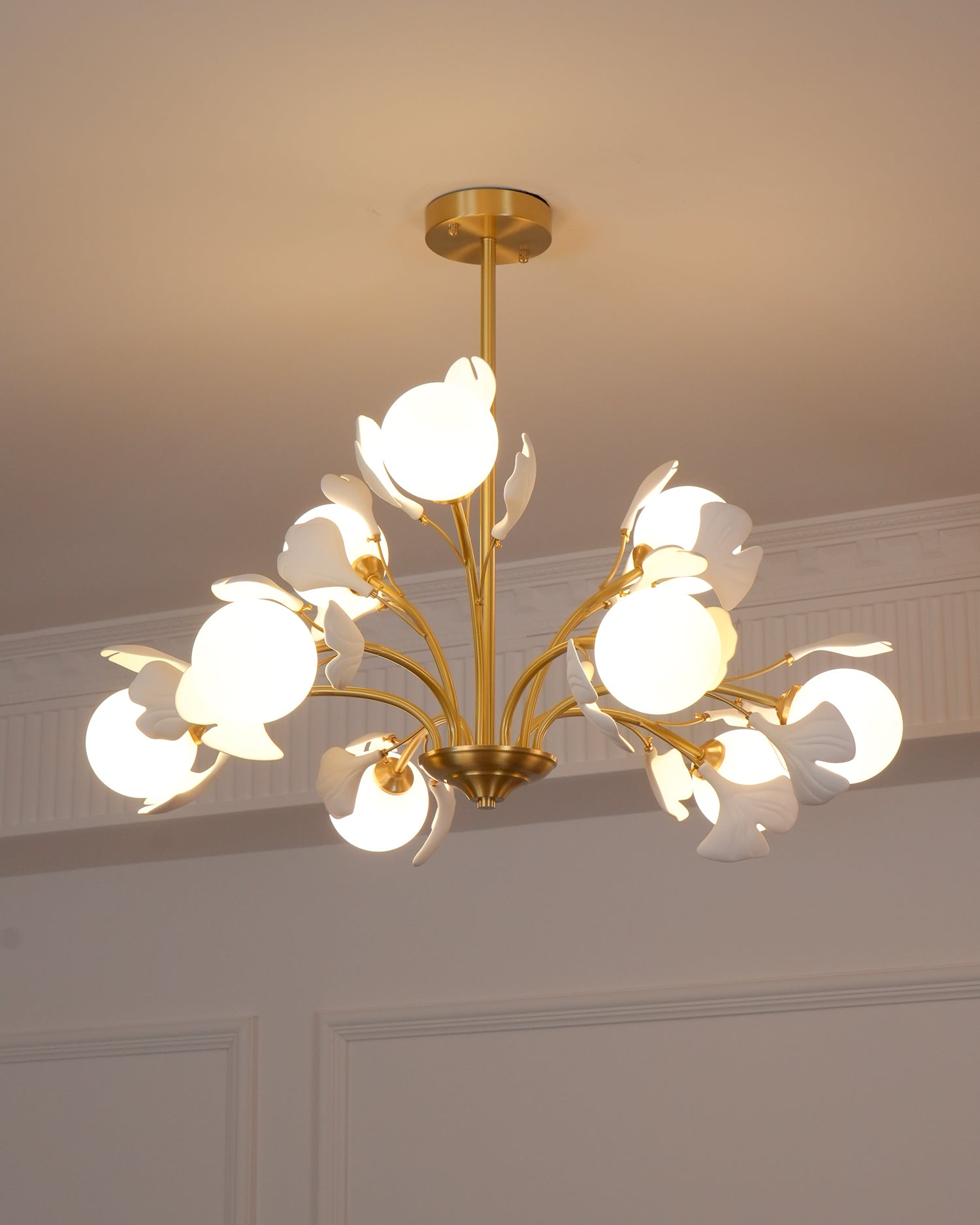 Gleam Lustre en Verre Feuille de Ginkgo